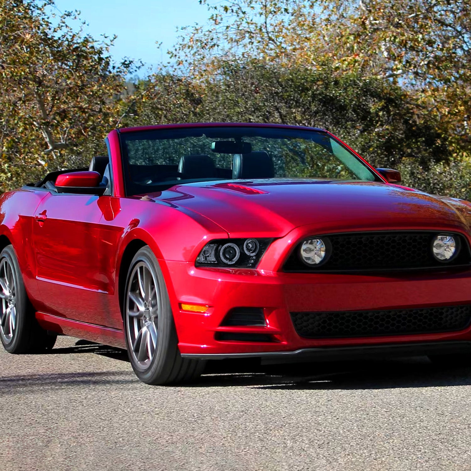 2010-2014 Ford Mustang Dual Halo Projector Headlights Glossy Black/Smoke Lens