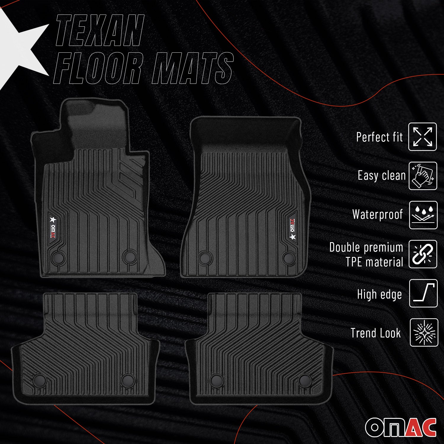 2017-2023 BMW 5 Series G30 G31 Sedan Touring Premium Floor Mats Liners First and Second Row Set