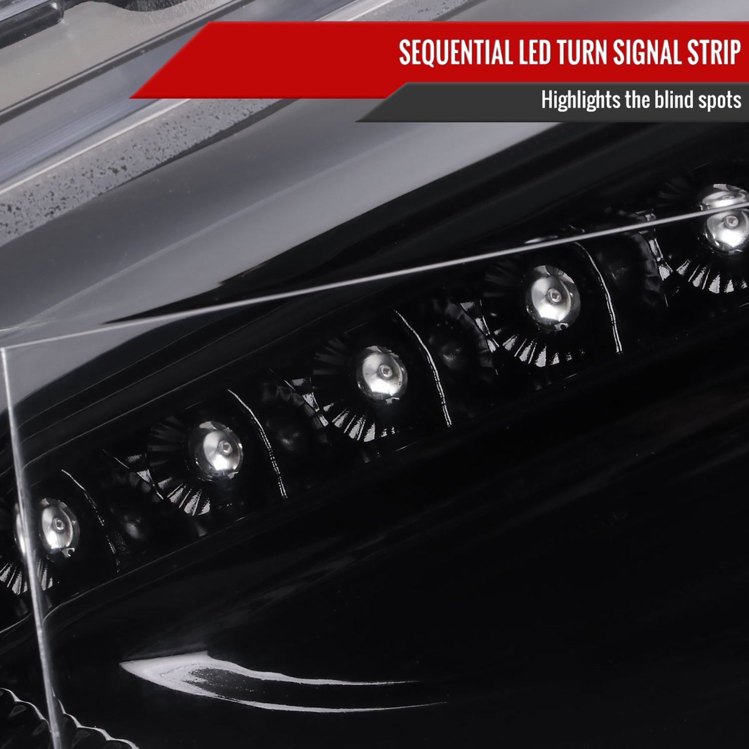 2015-2018 Ford Focus LED Signal Projector Headlights Jet Black/Clear