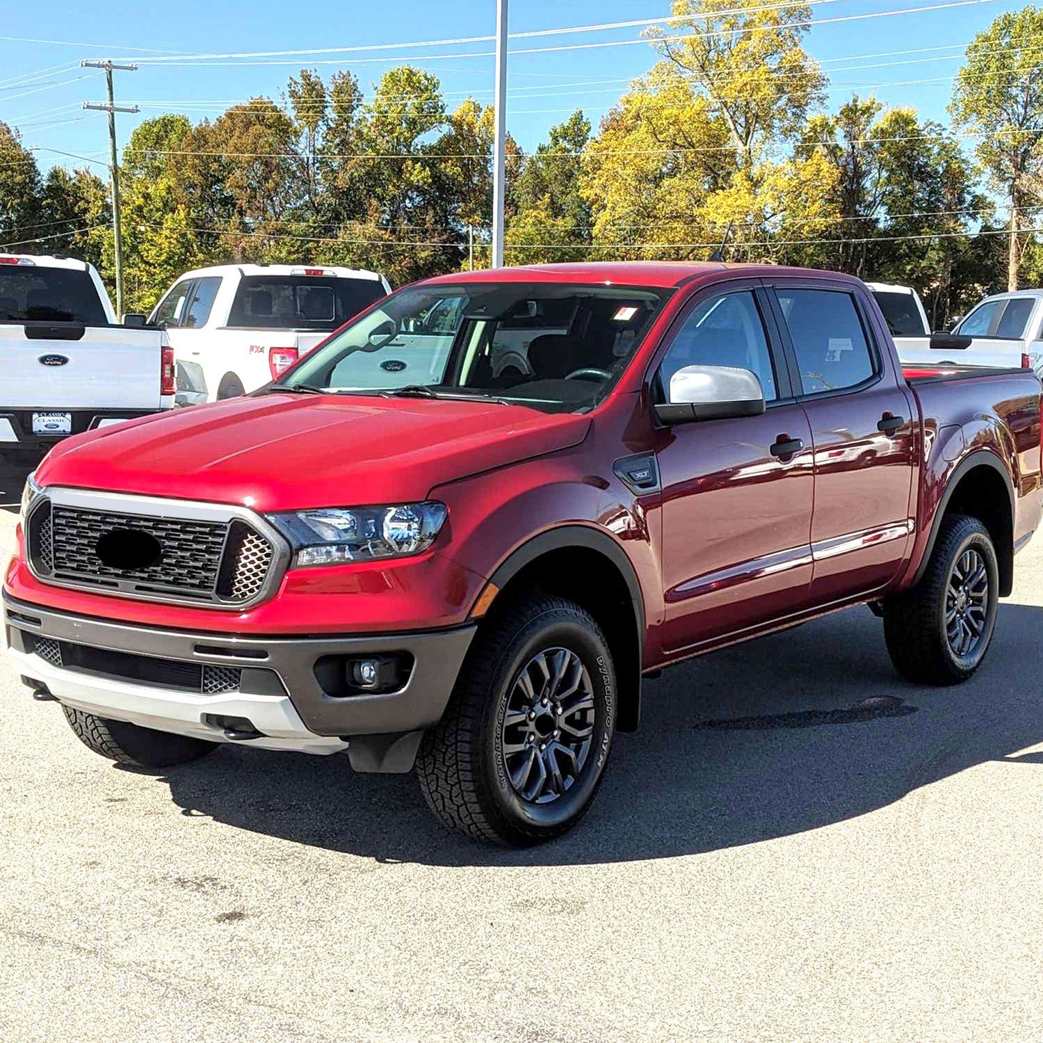 2019-2024 Ford Ranger Mirror Cover Caps Chrome 2Pcs ABS Plastic