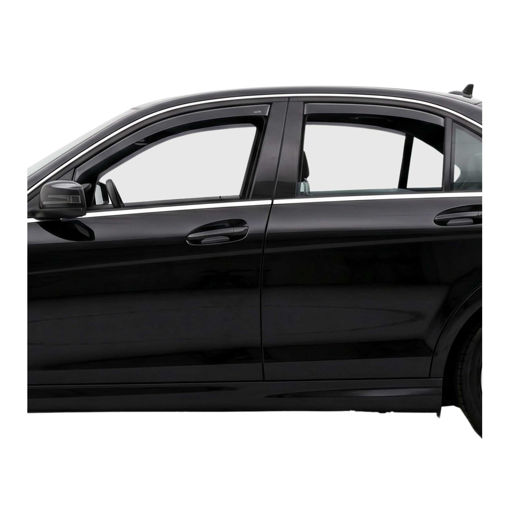 2010-2014 Mercedes C Class W204 Window Visor Vent Rain Deflector 4Pcs Smoke