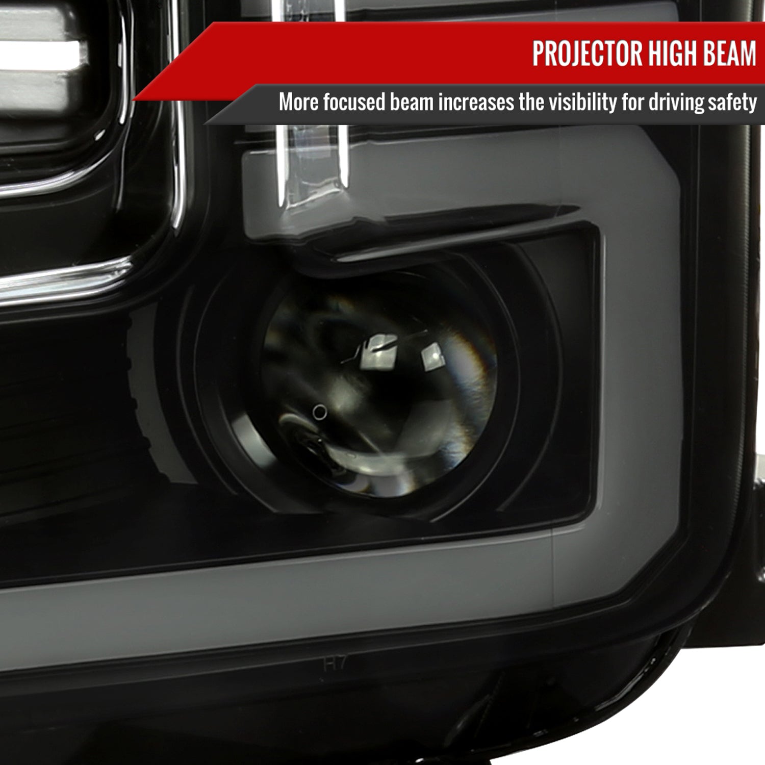 2015-2017 Ford F-150 LED Bar Projector Headlights Turn Signals Black / Smoked