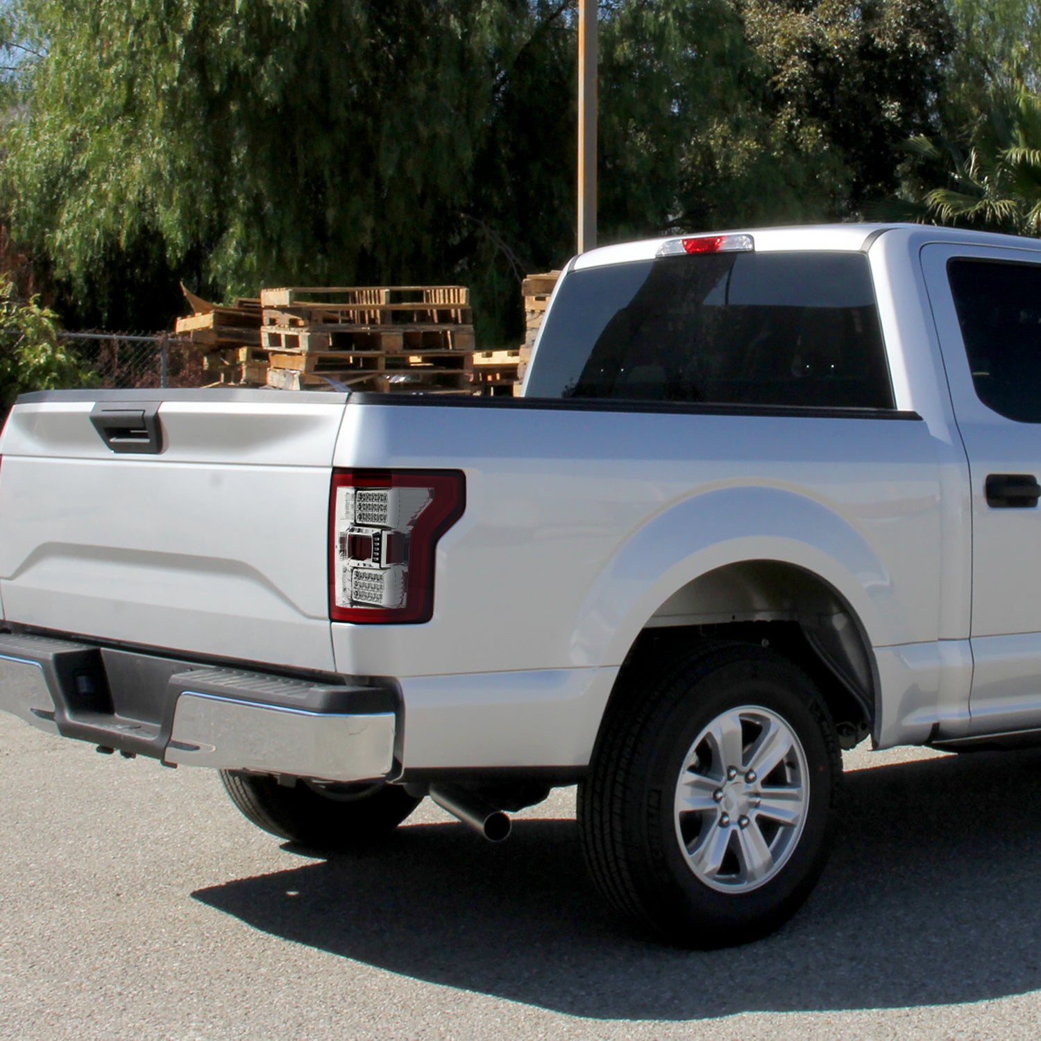 2015-2017 Ford F-150 LED Tail Lights Chrome Housing/Red Lens