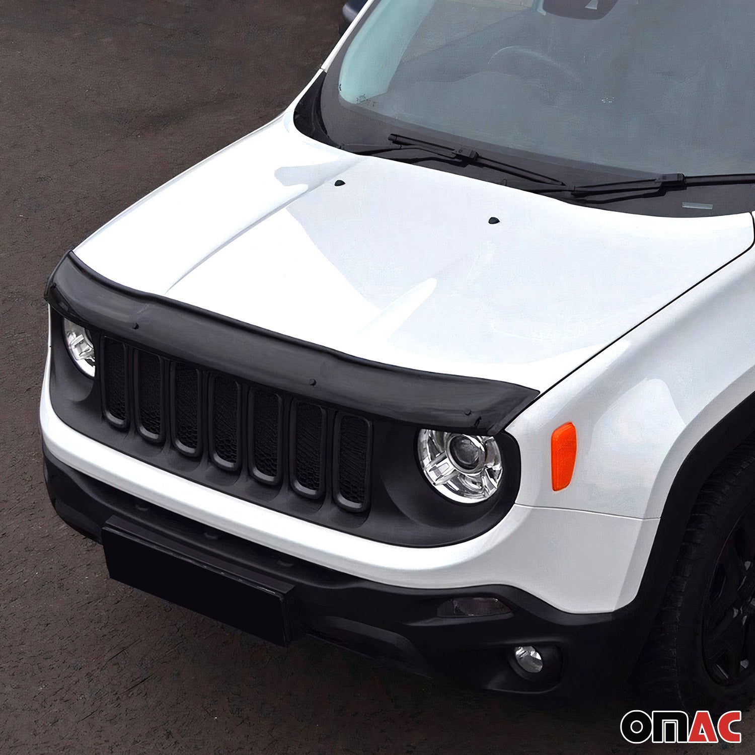 2015-2023 Jeep Renegade Front Bug Shield Hood Deflector Guard Black Smoke