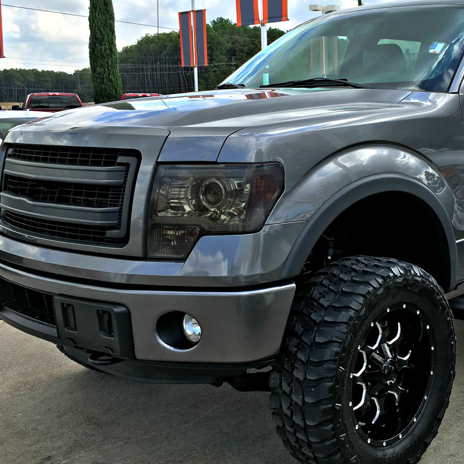 2009-2014 Ford F-150 LED Strip Projector Headlights Chrome/Smoke Lens