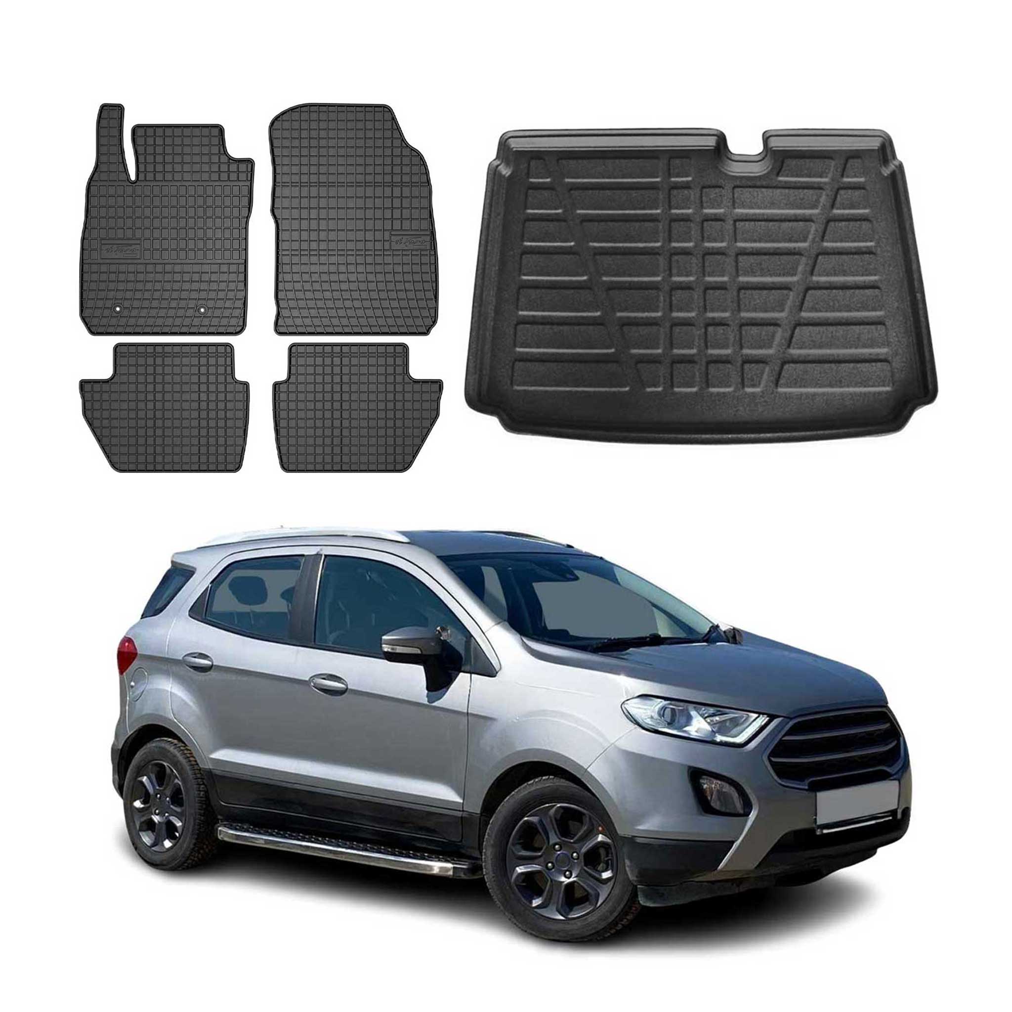 2018-2022 Ford EcoSport Floor Mats & Cargo Liner Full Set All Weather Black