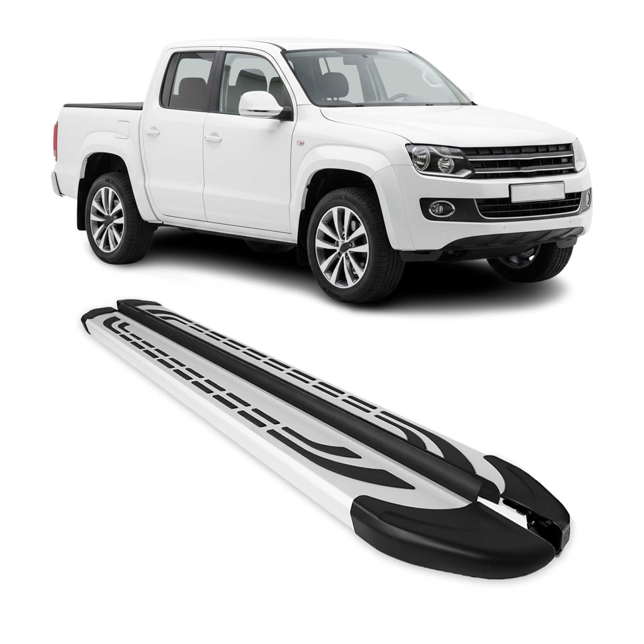 2010-2020 VW Amarok Running Boards Side Steps Silver