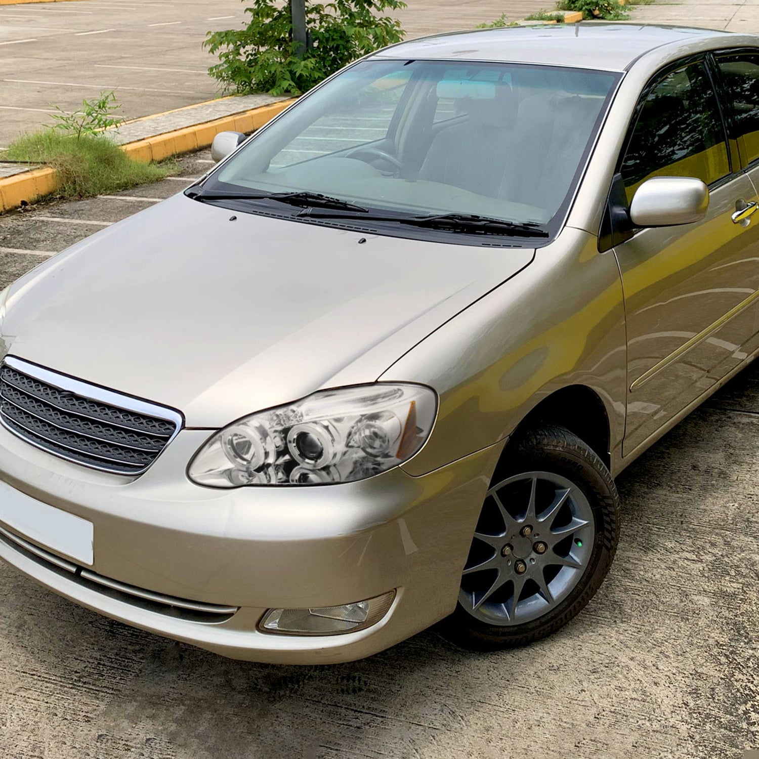 2003-2008 Toyota Corolla Dual Halo Projector Headlights Chrome/Clear Lens