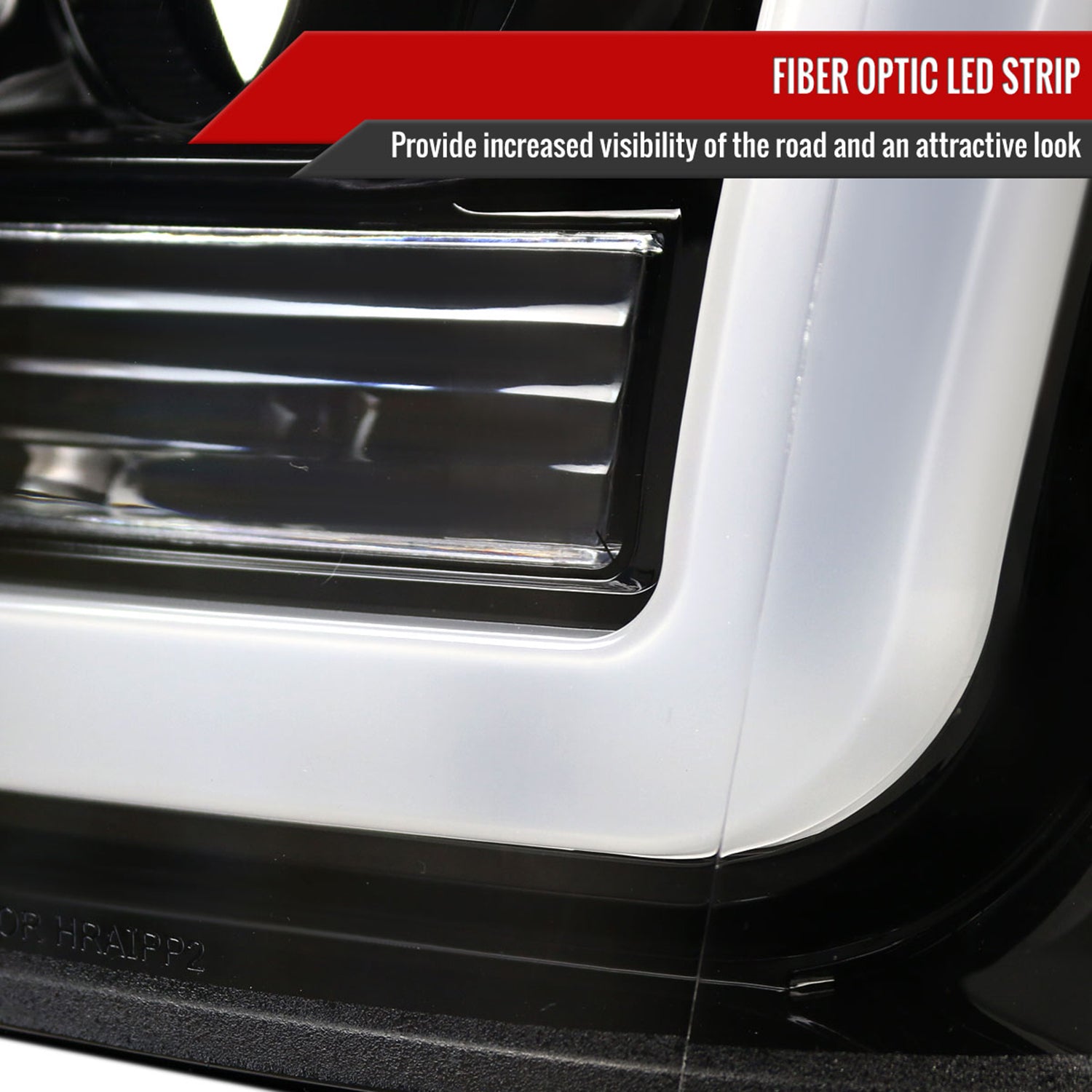 2011-2016 F-250/350/450/550 LED C-Bar Projector Headlights Jet Black/Clear