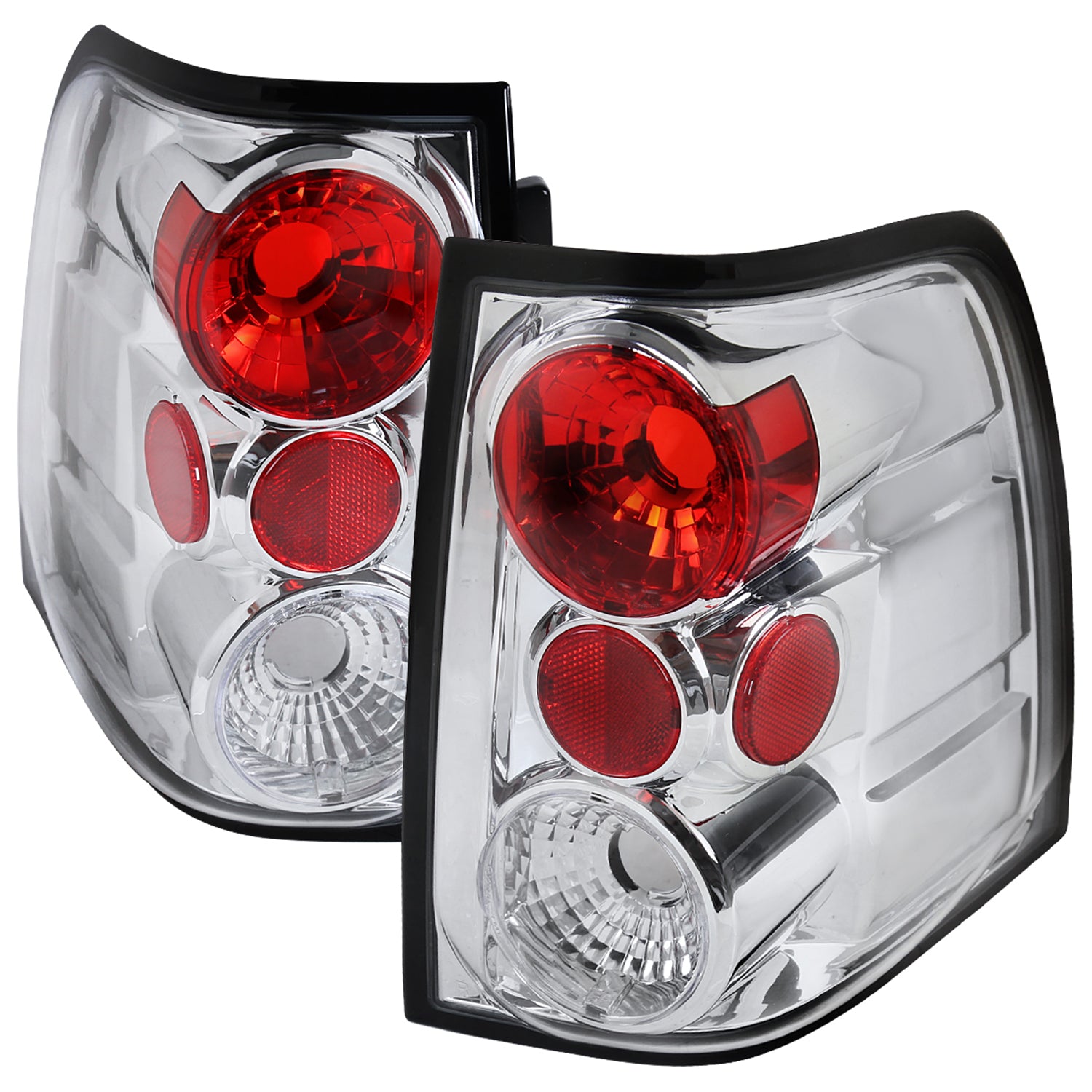 2003-2006 Ford Expedition Tail Lights Chrome Housing/Clear Lens