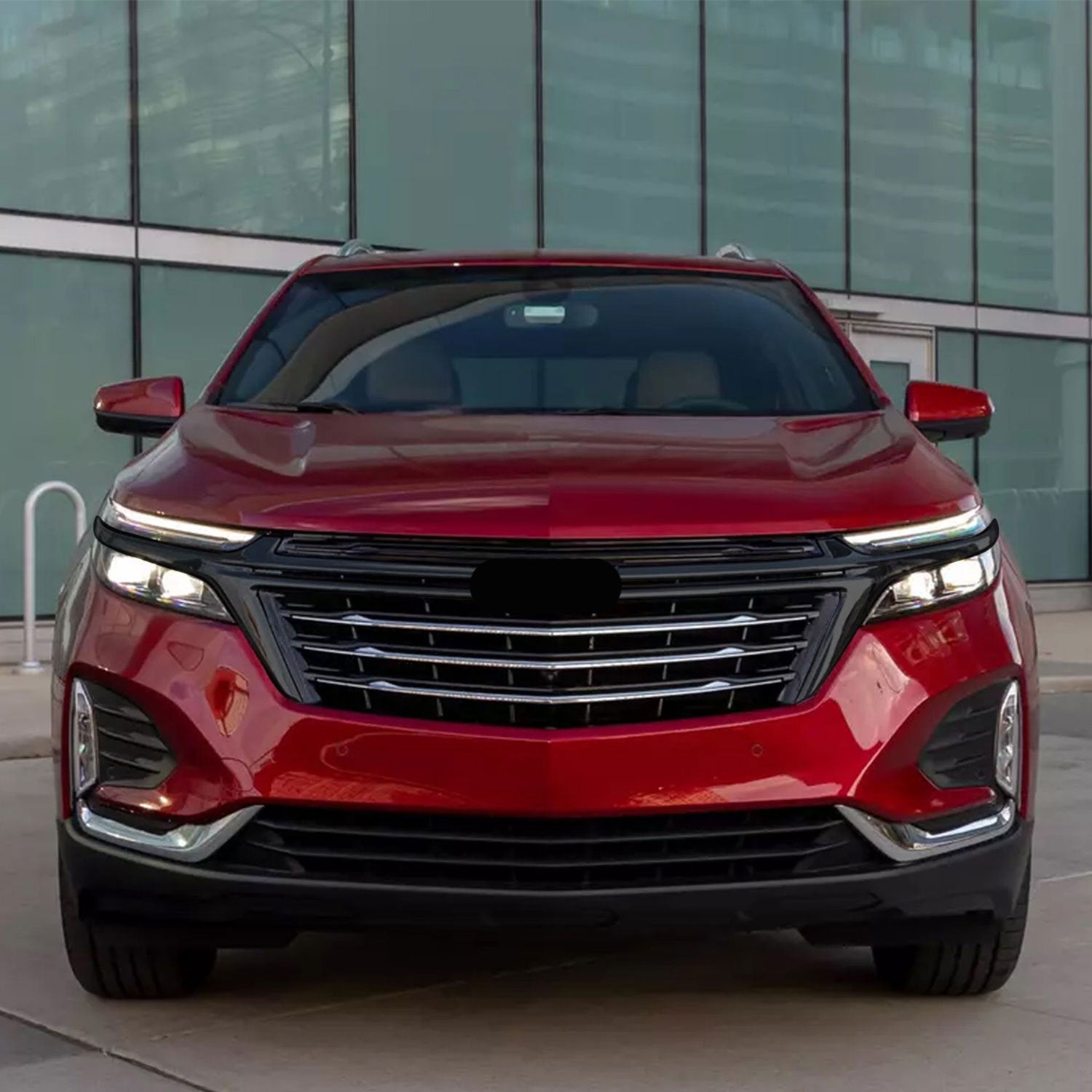 2022-2024 Chevrolet Equinox Grille Overlay Gloss Black 2Pcs ABS Plastic