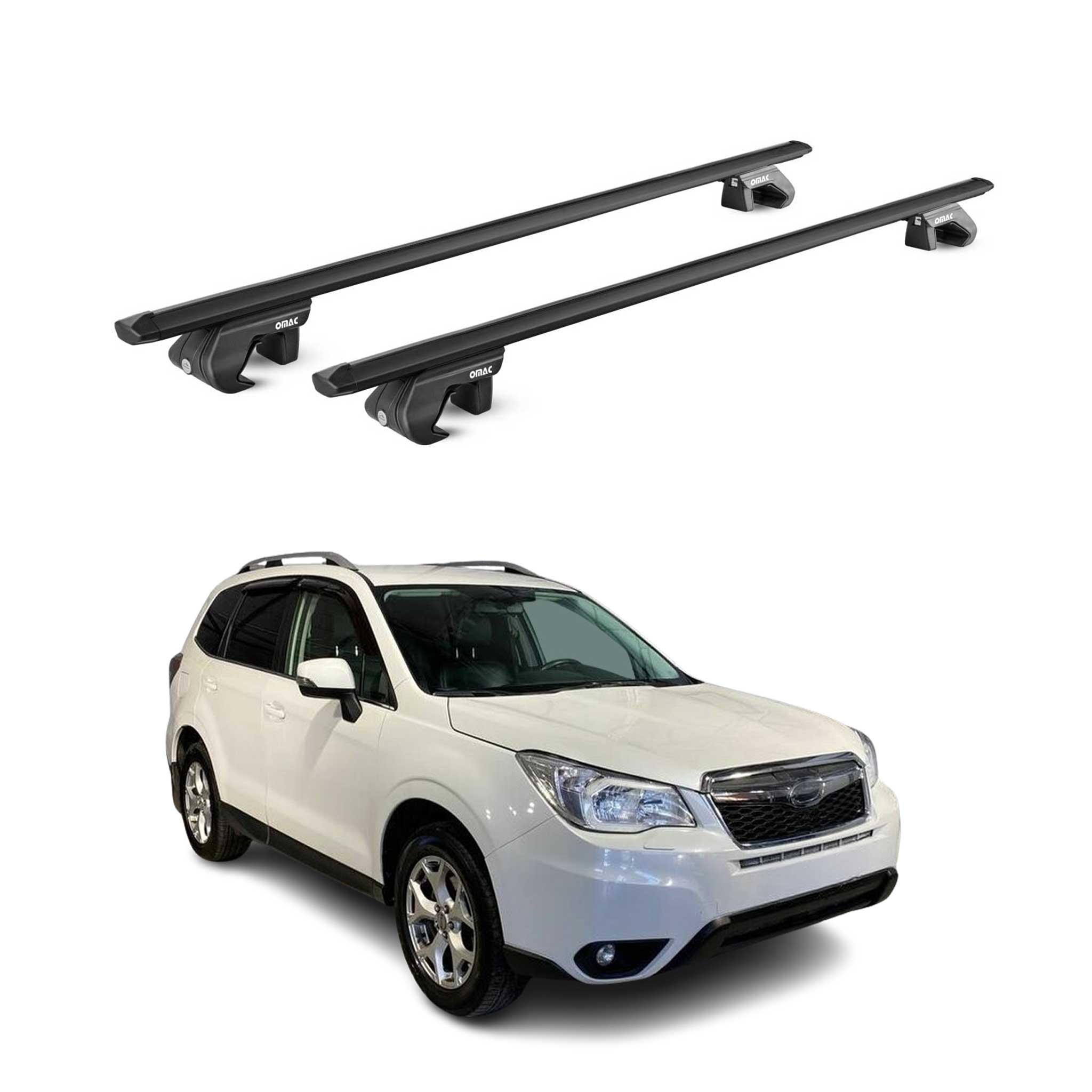 2014-2018 Subaru Forester IV Roof Rack Cross Bars Black