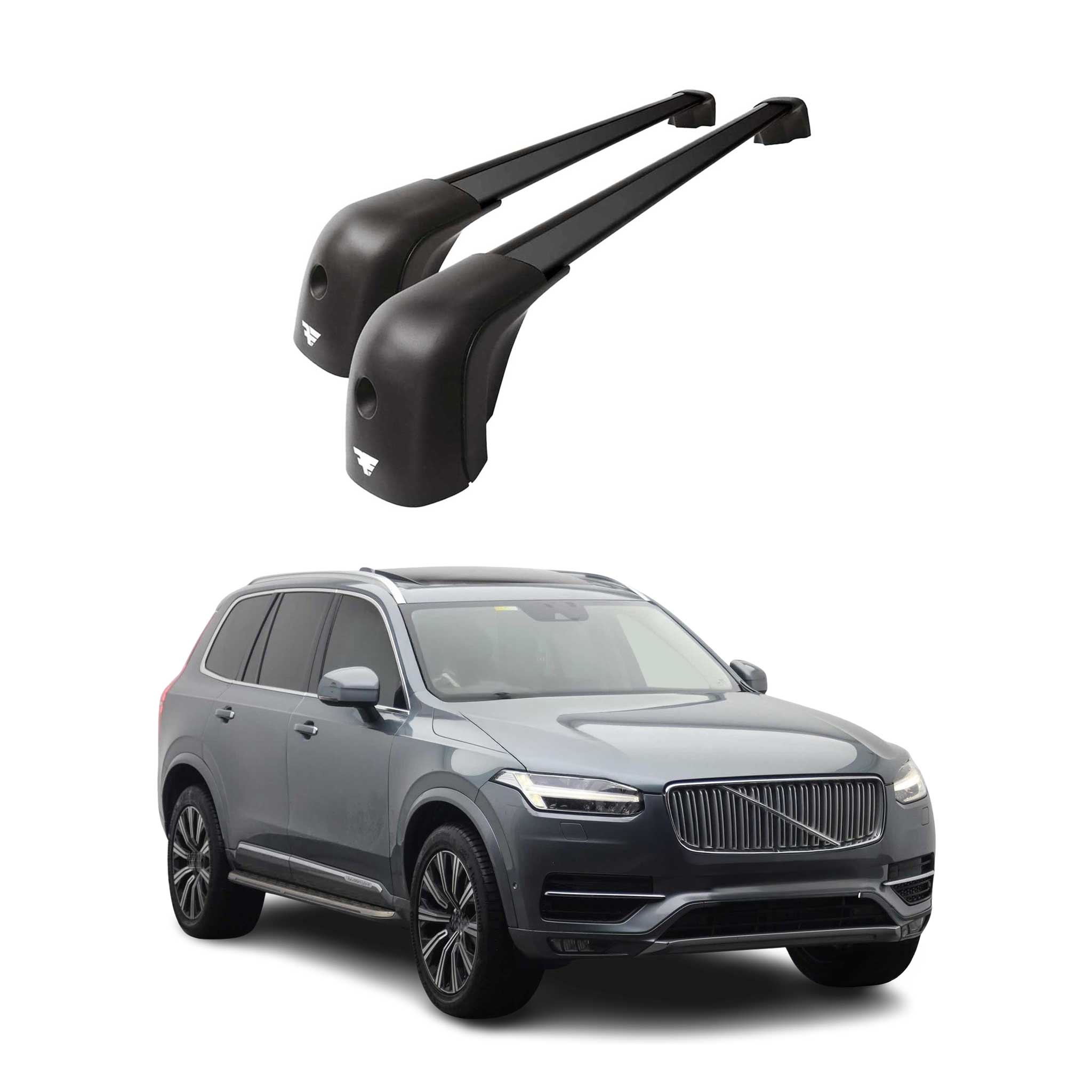 2016-2026 Volvo XC90 II Roof Racks Cross Bars Black