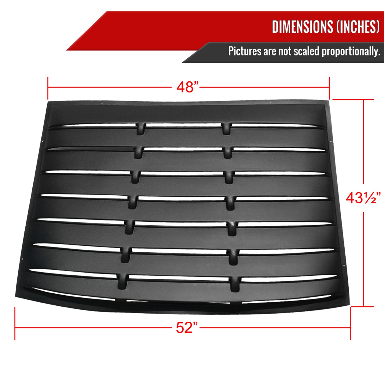 2005-2014 Ford Mustang Coupe Matt Black ABS Vintage Rear Window Louver