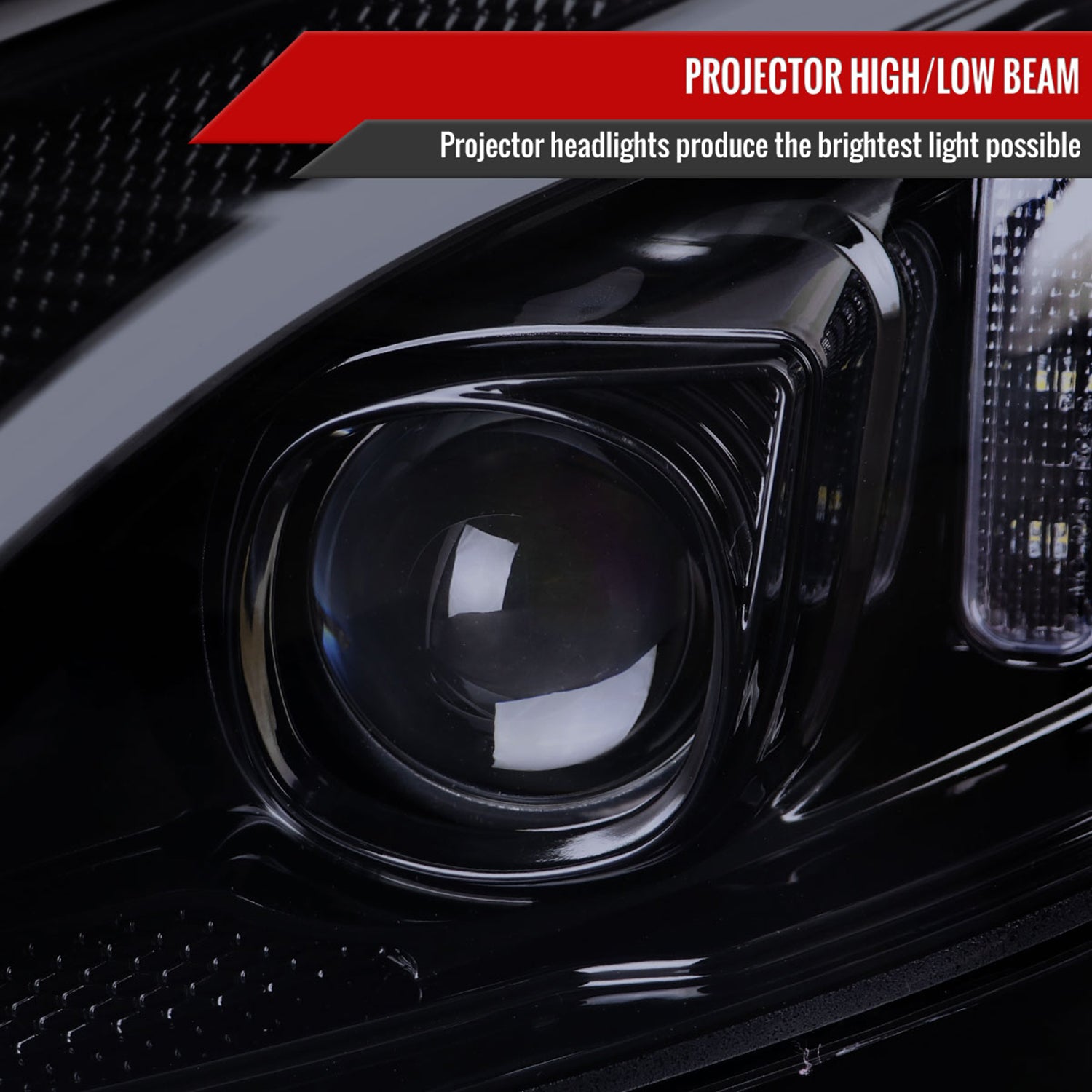 2015-2018 Mercedes-Benz C-Class W205 Signal Headlights Black/Light Smoke