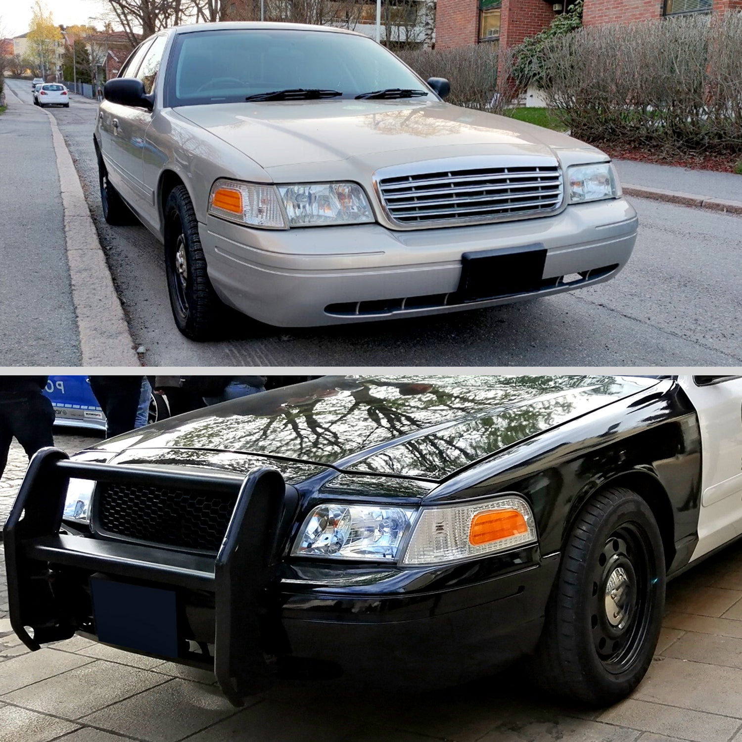 1998-2011 Ford Crown Victoria Factory Style Headlights Chrome/Clear Lens