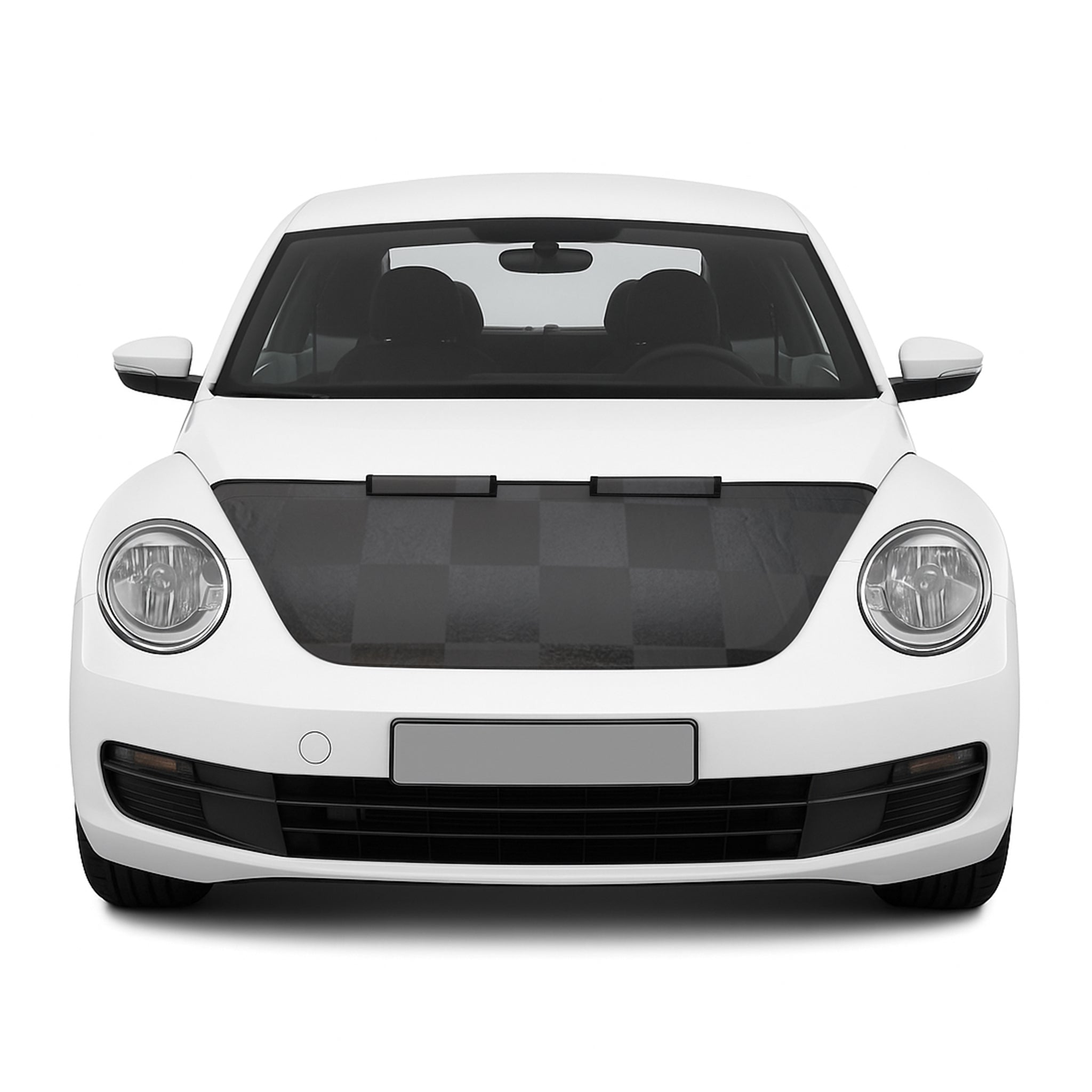 2012-2019 VW Beetle Car Bonnet Mask Hood Bra Black Chequered 1 Pc