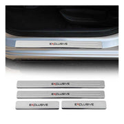 Chrome Door Sill Plate Cover Trim Exclusive Embossed 18.5" x 1.77" 4 Pcs