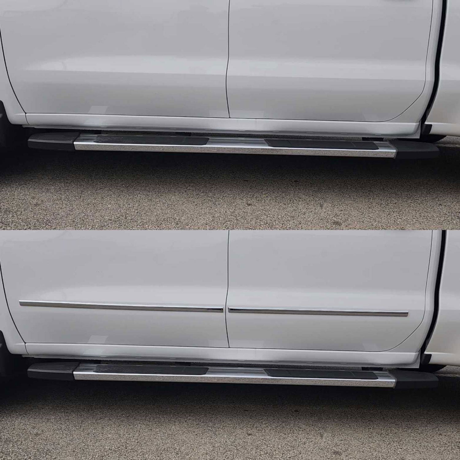 2014-2025 Chevrolet Silverado 1500 Side Door Molding Trim Set Chrome 4Pcs ABS Plastic