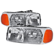 1999-2006 GMC Sierra/Yukonk/Yukon XL Crystal Headlights Amber Reflector Chrome