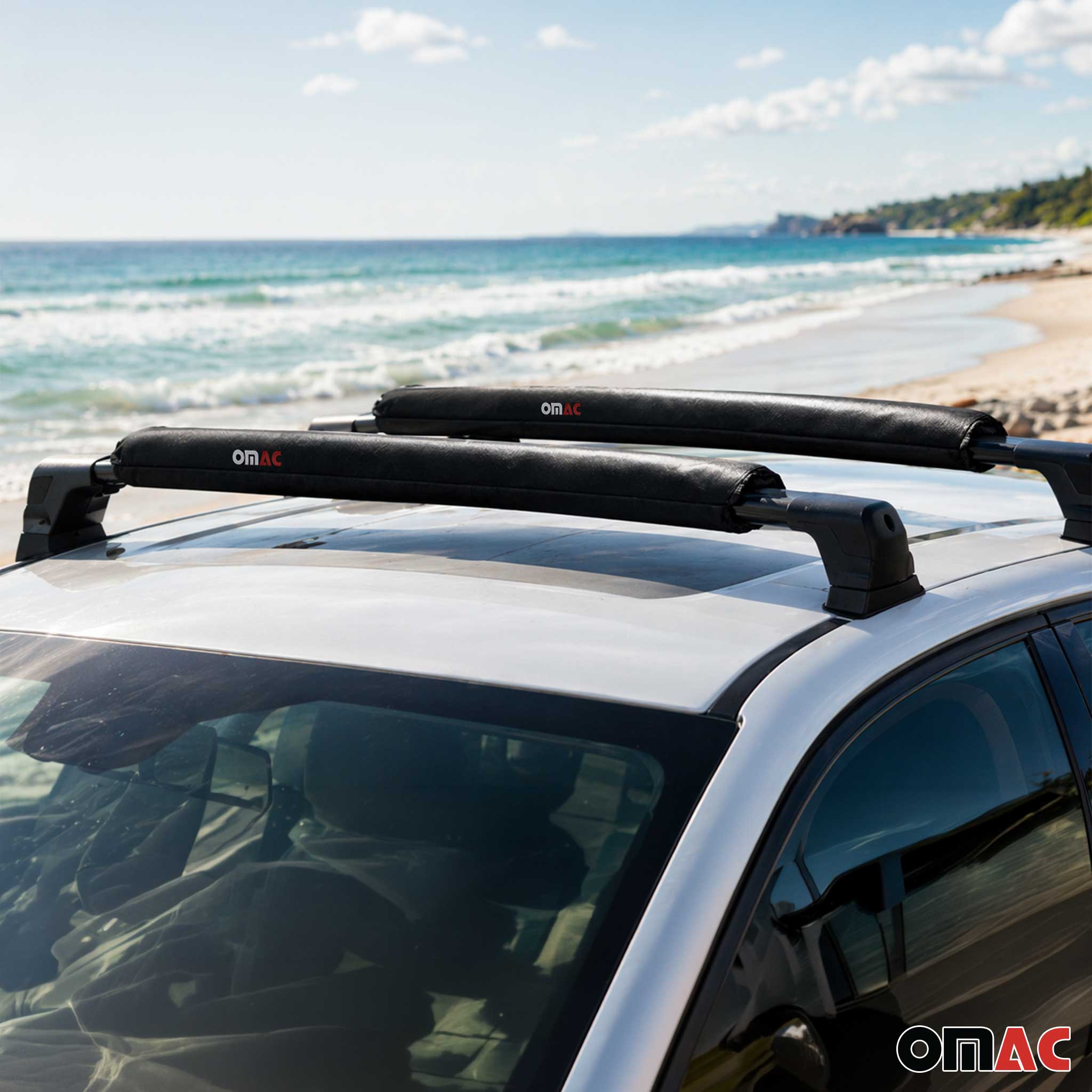 Saturn 28" Roof Rack Pads Surfboard Windsurf Crossbar Pads Black 2 Pcs