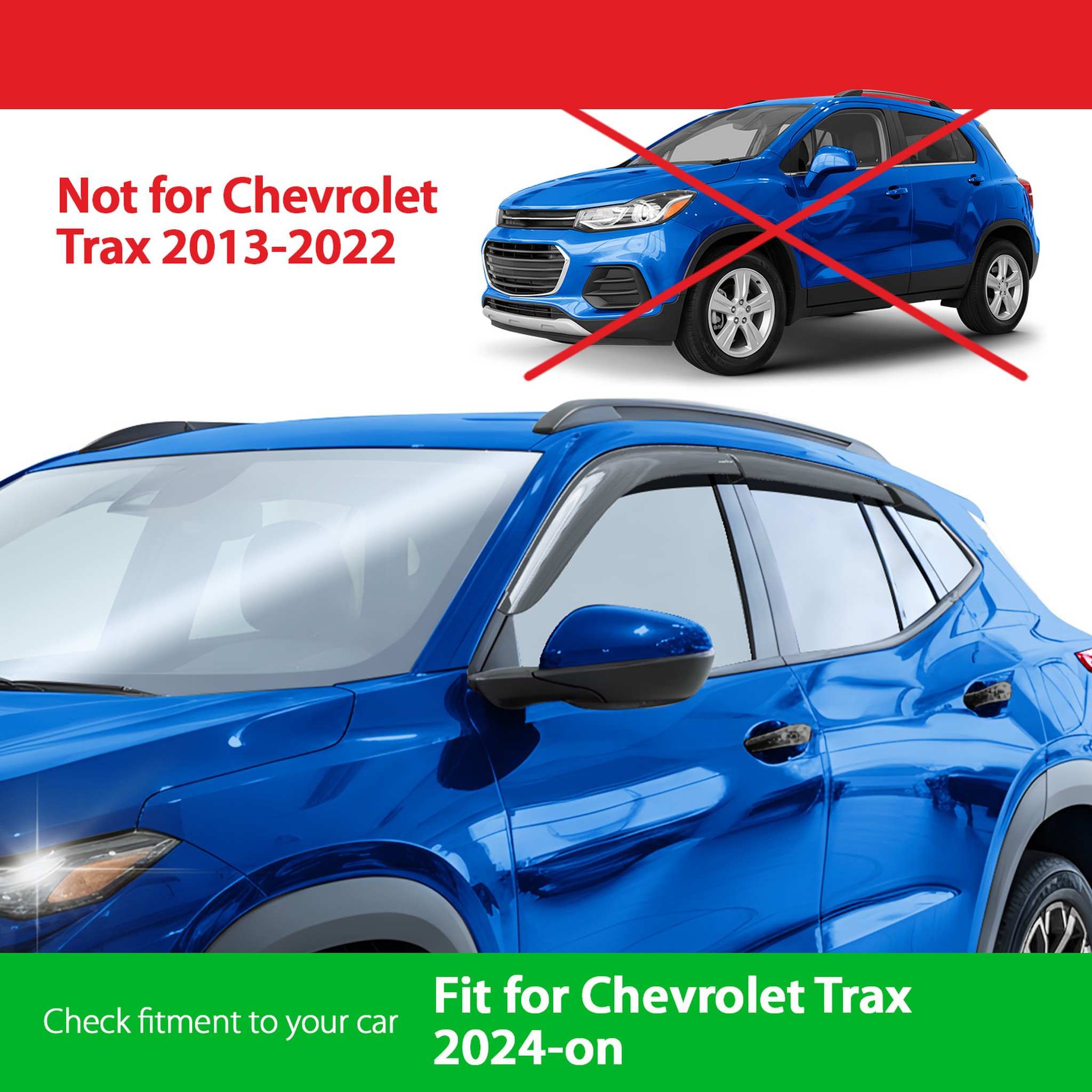 Goodyear Wind Deflectors for Chevrolet Trax 2024-2026 Tape-On Premium Smoke 6Pcs
