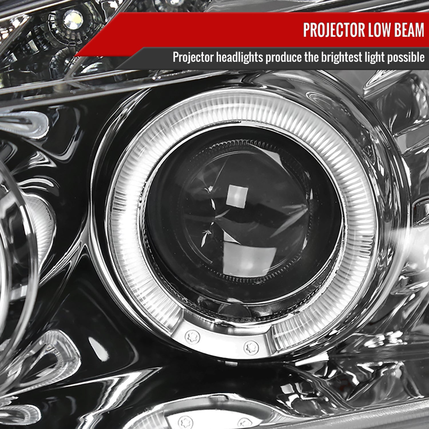 2000-2003 Honda S2000 AP1 Dual Halo Projector Headlights Chrome/Clear Lens