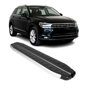 2018-2024 VW Tiguan Running Boards Side Steps Silver & Black