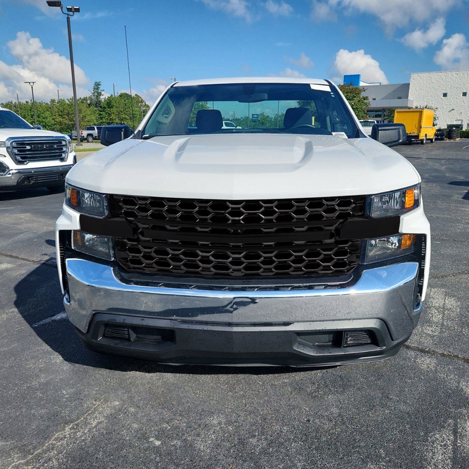 2019-2022 Chevrolet Silverado 1500 WT Glossy Black Honeycomb Hood Grille