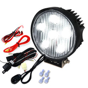 Universal Off Road 6000K Flood Beam 18W 6-LED Round Fog Light 4Pcs Black Alu