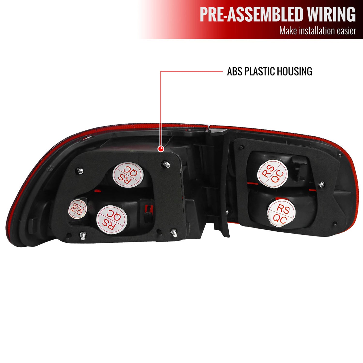 1992-1995 Honda Civic 3DR Hatchback Tail Lights Chrome/Red Clear Lens