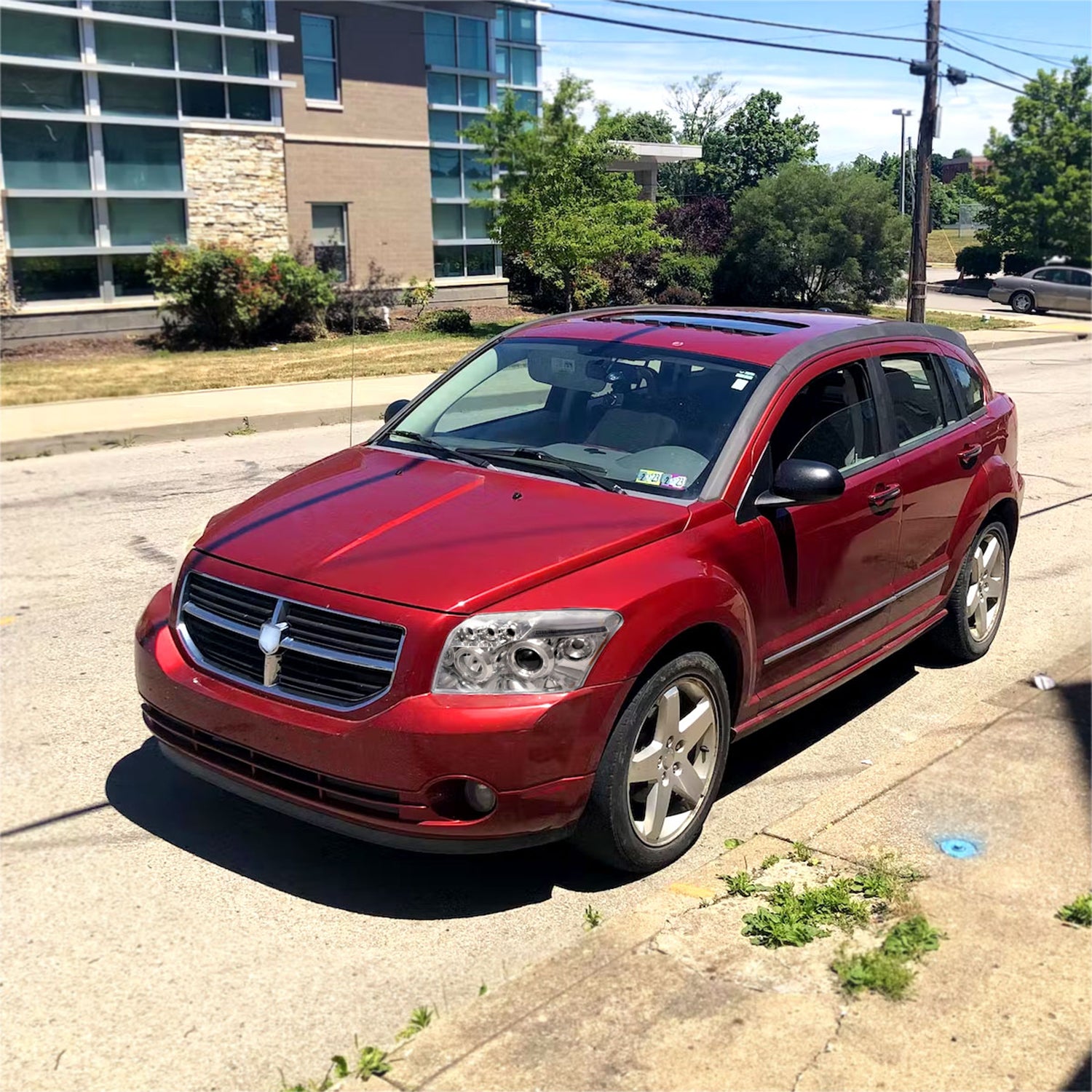 2007-2012 Dodge Caliber Dual Halo Projector Headlights Chrome/Clear Lens