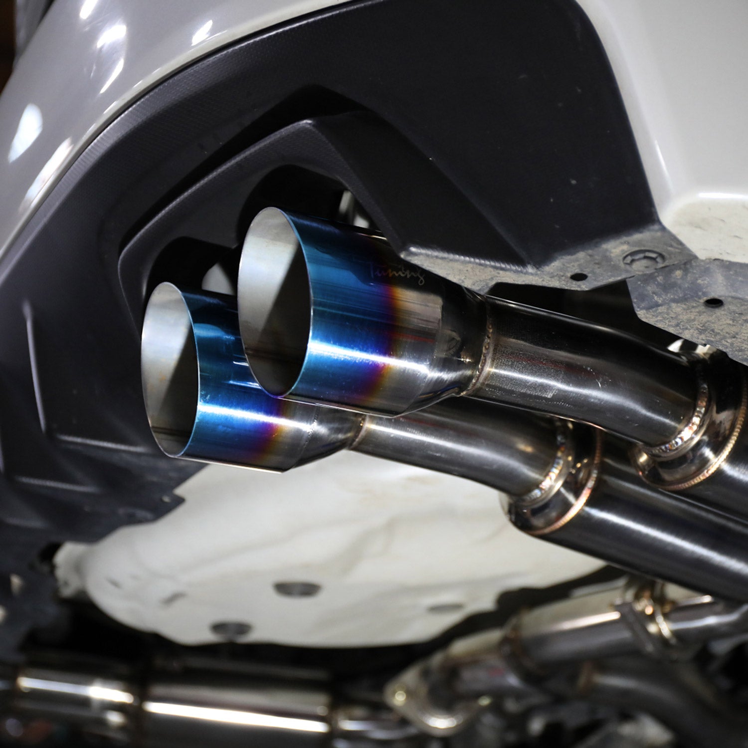 2015-2022 Subaru WRX STI 4" Quad Tip Steel Catback Exhaust System w/ Burnt Tip