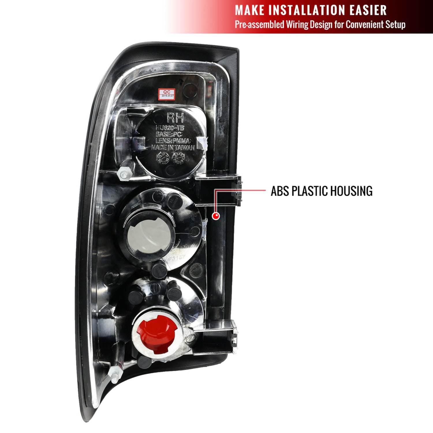 1997-2004 Dodge Dakota Tail Lights Matte Black Housing/Clear Lens