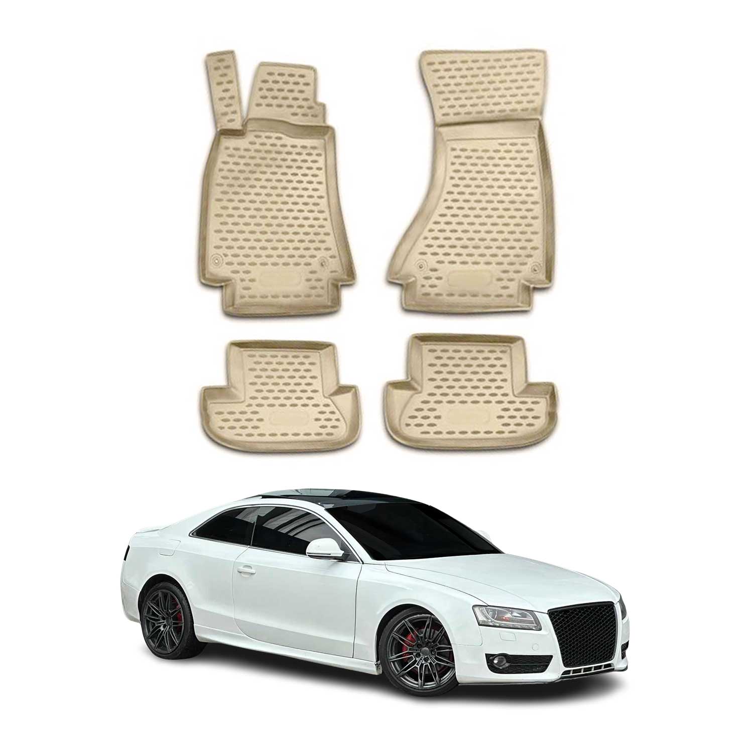 2008-2016 Audi A5 S5 RS5 Floor Mats Liners Full Set All Weather Beige