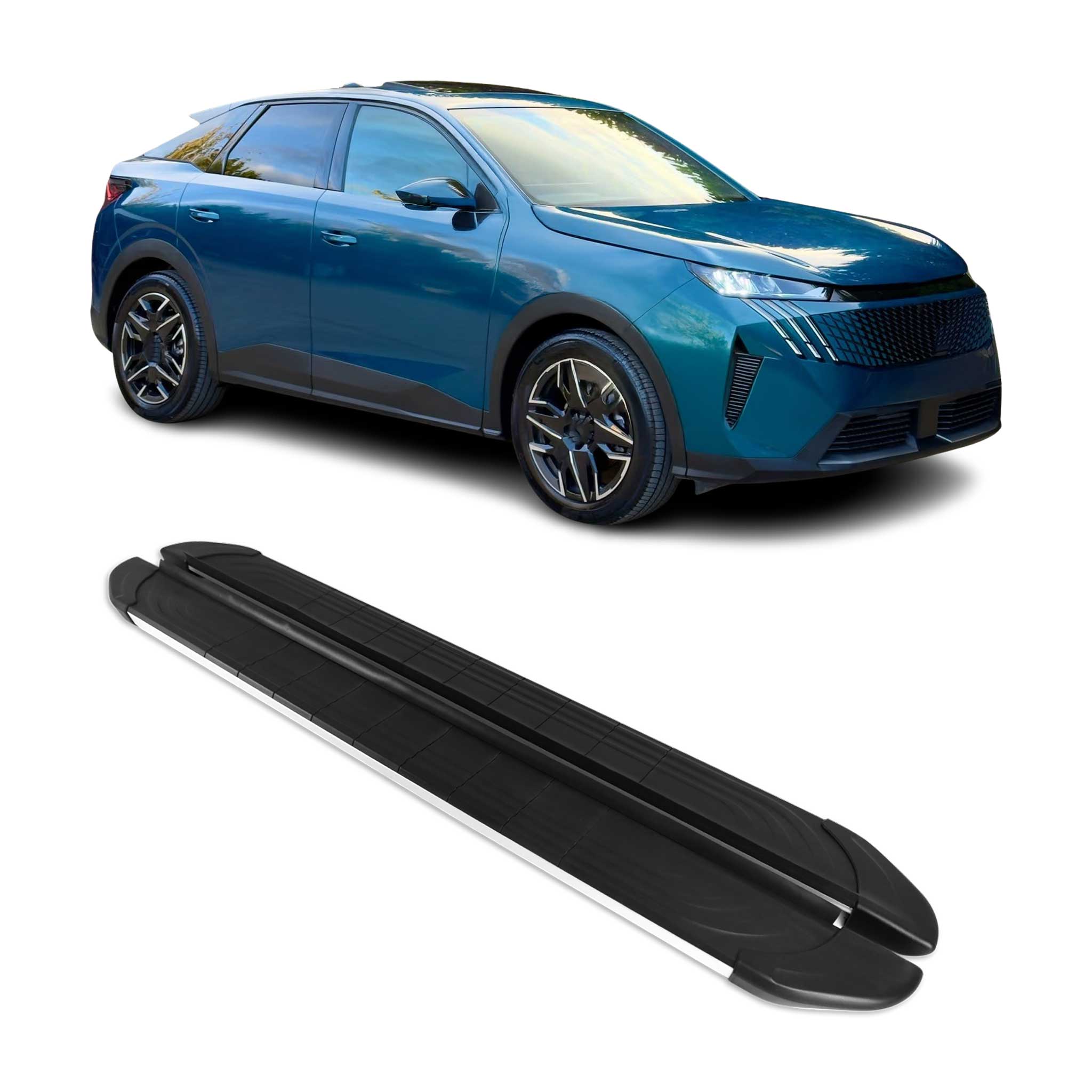 Side Step Running Boards Nerf Bars for Hyundai Santa Fe 2019-2023 Black Silver