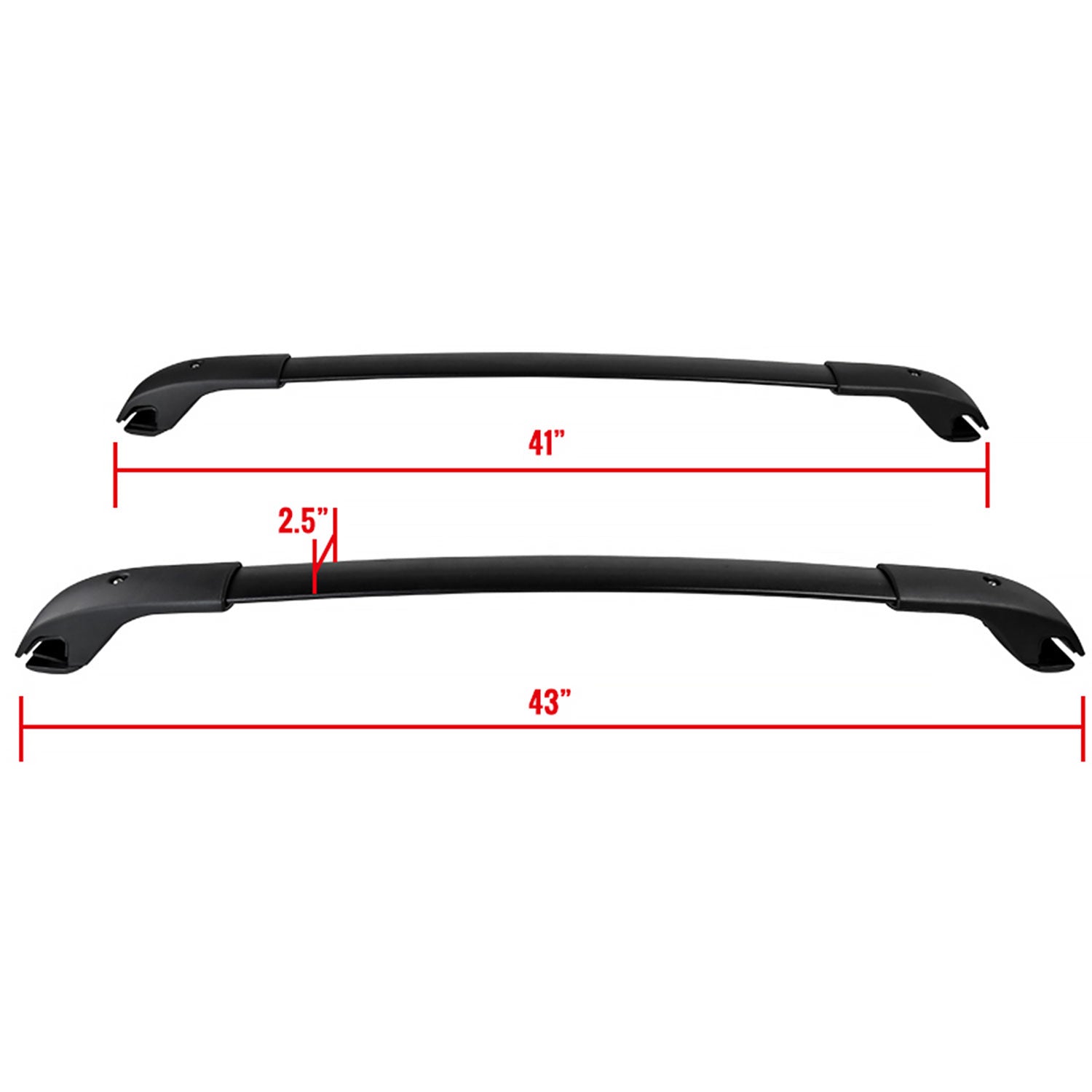 2010-2017 Subaru Impreza Sport/XV Crosstrek Black Alu Roof Rack Cross Bars