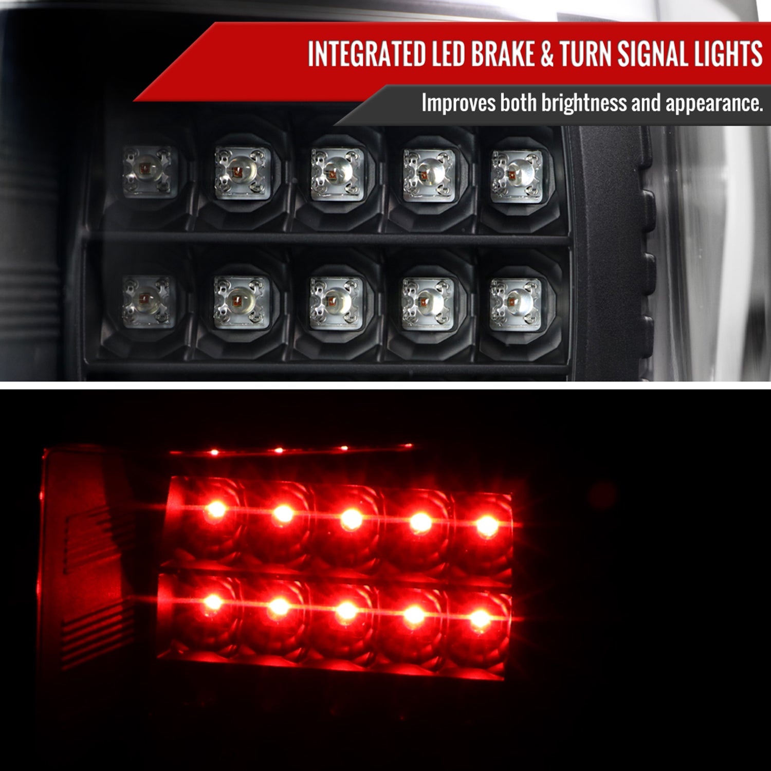 2015-2017 Ford F-150 V2 LED Tail Lights Matte Black Housing/Clear Lens