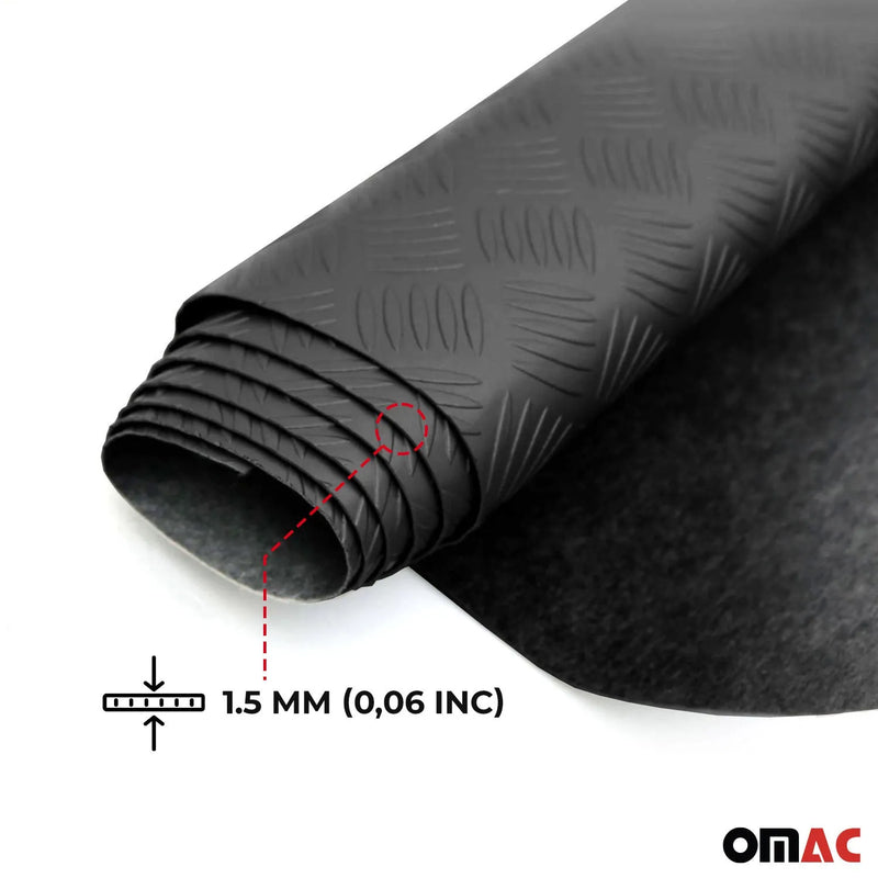 Rubber Truck Bed Liner Trunk Mat Floor Liner Alu. Look Chequered Black 118"x79"