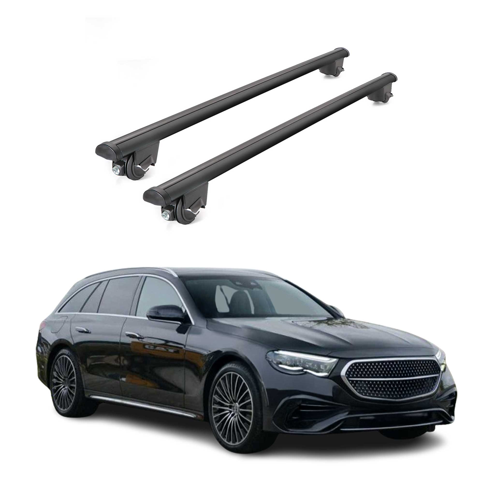 2017-2023 Mercedes E Class S213 Wagon Roof Rack Cross Bars Black