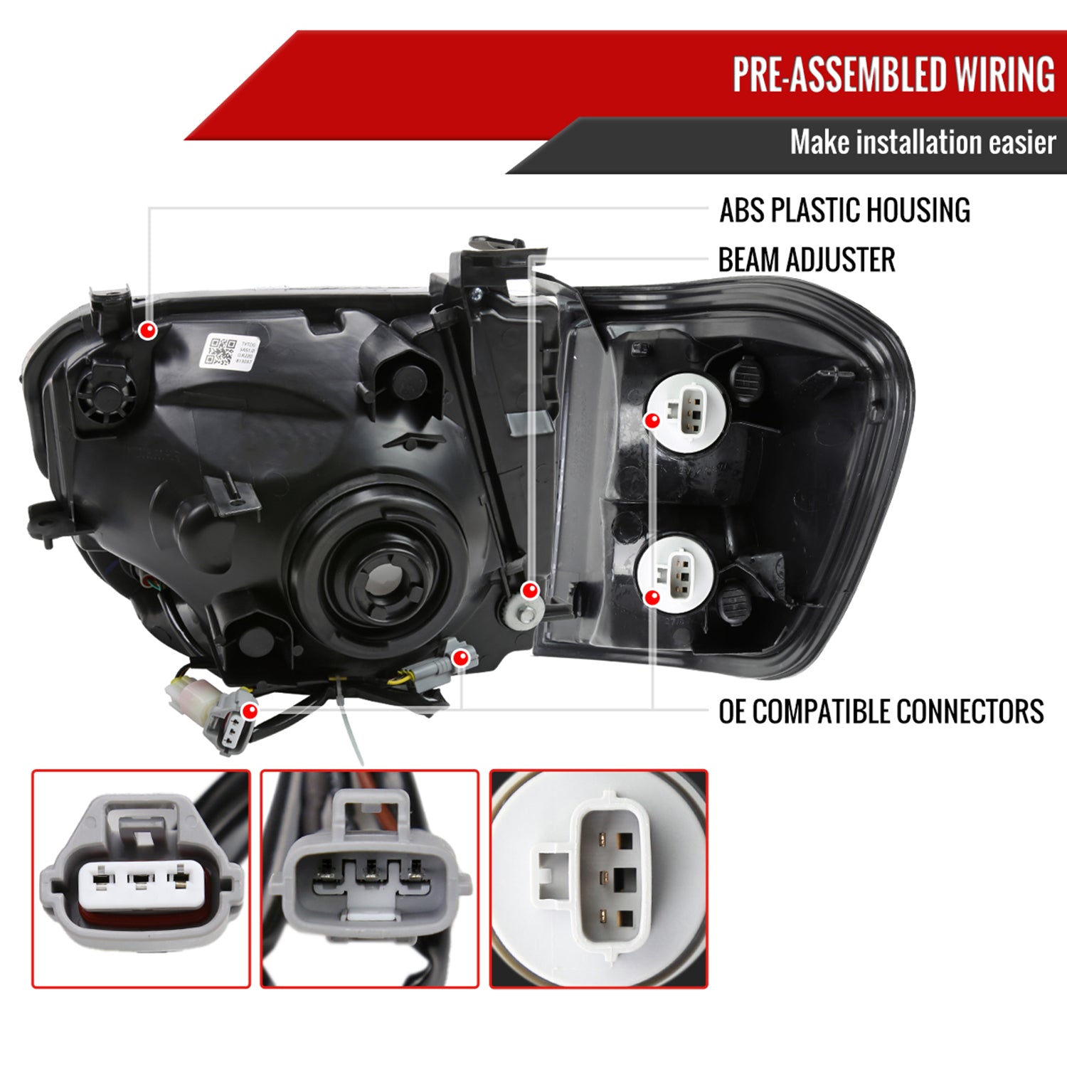 2005-2006 Toyota Tundra/05-2007 Sequoia LED Bar Factory Headlights Corner Lamps