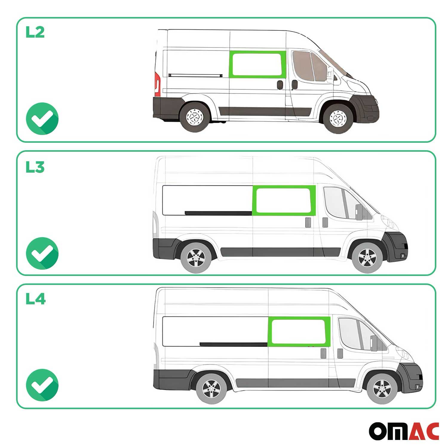 2014-2026 RAM ProMaster L2L3L4 Sliding Window Glass Fit Kit Right Sliding Door