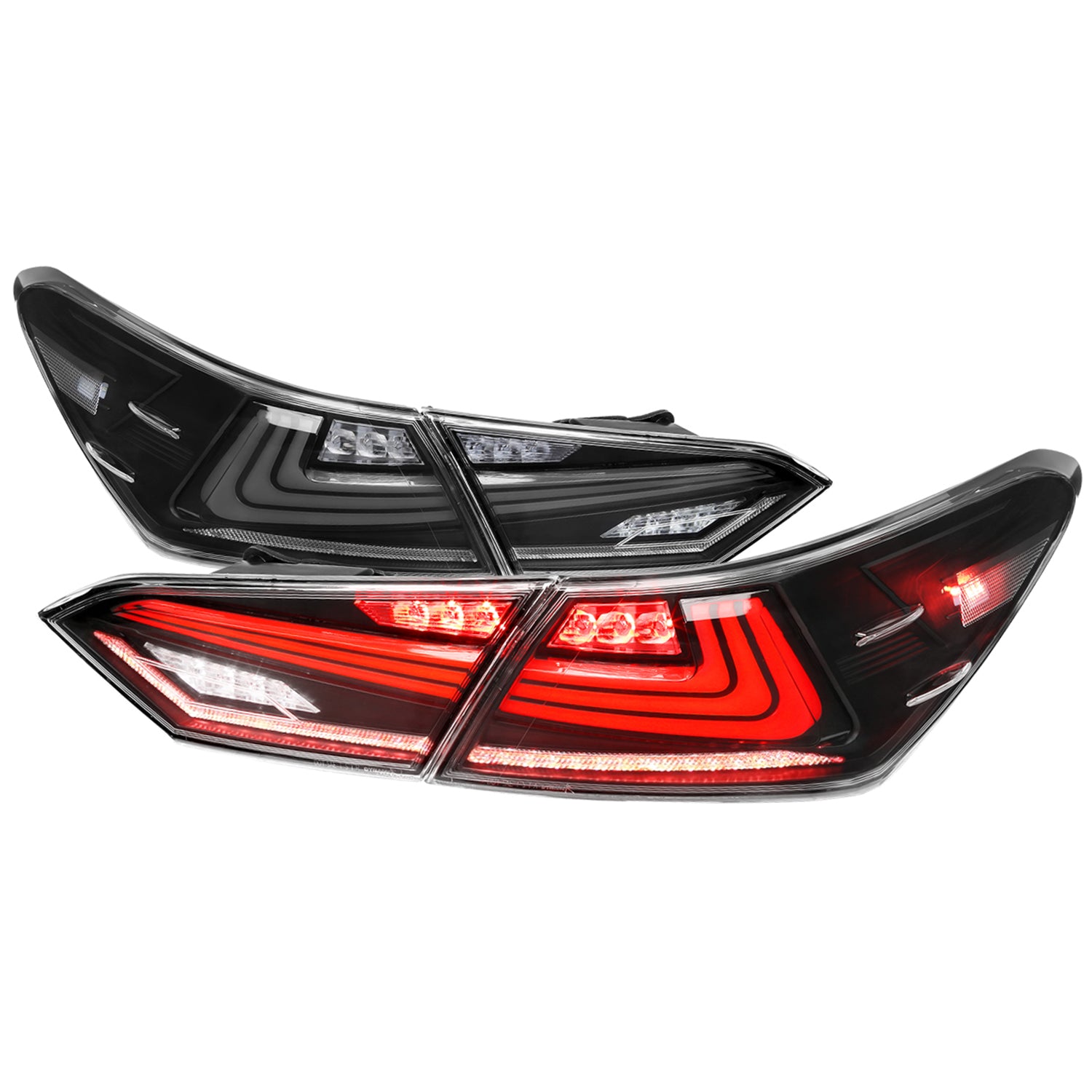 2018-2022 Toyota Camry LED Tail Lights Signal Lamps Matt Black/Clear