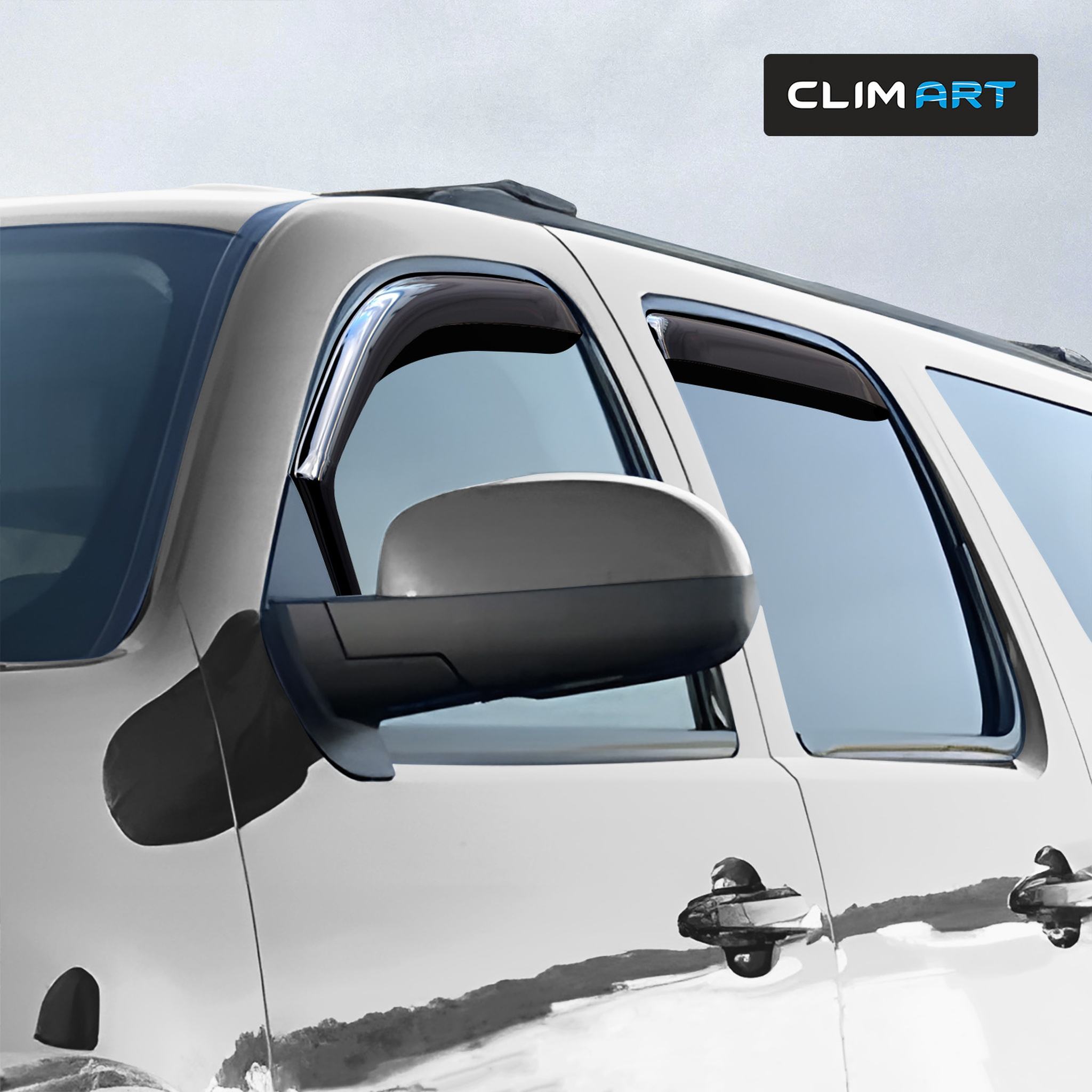Clim Art Wind Deflectors for Chevrolet Suburban 1500 2500 2007-2014 Dark Smoke