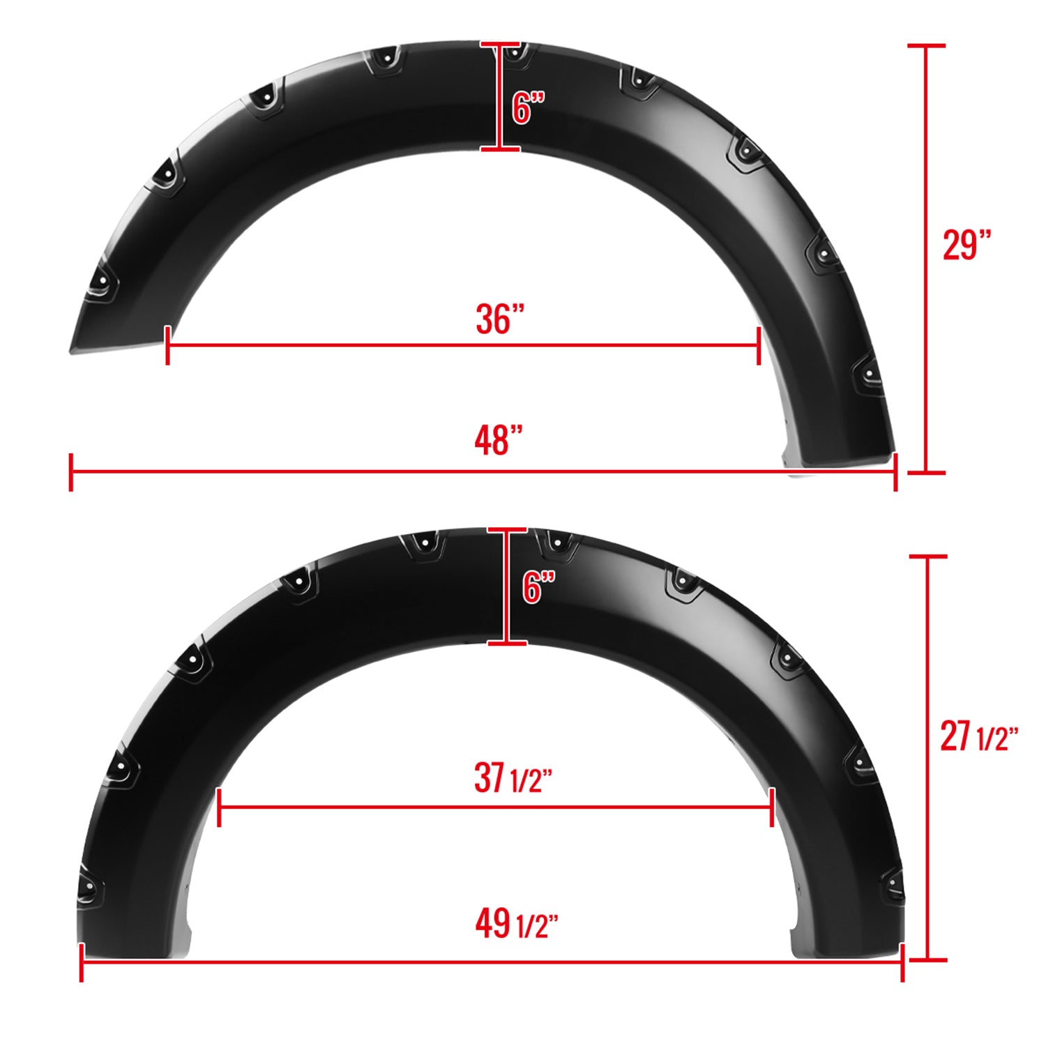 2004-2008 Ford F-150/ 07-2008 Lincoln Mark LT Smooth Rivet Style Fender Flares