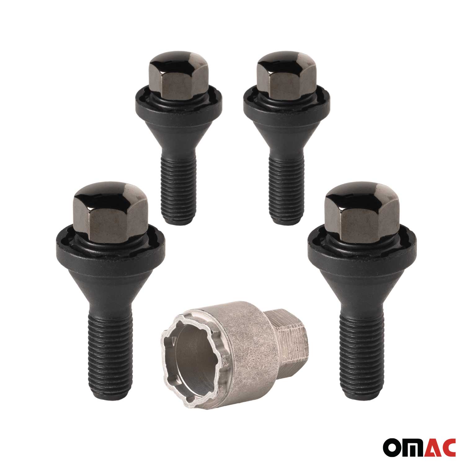Wheel Lock Kit for LEXUS RX350 M14 X 1.25 Bolt Chromed Black 4Locks & 1Key