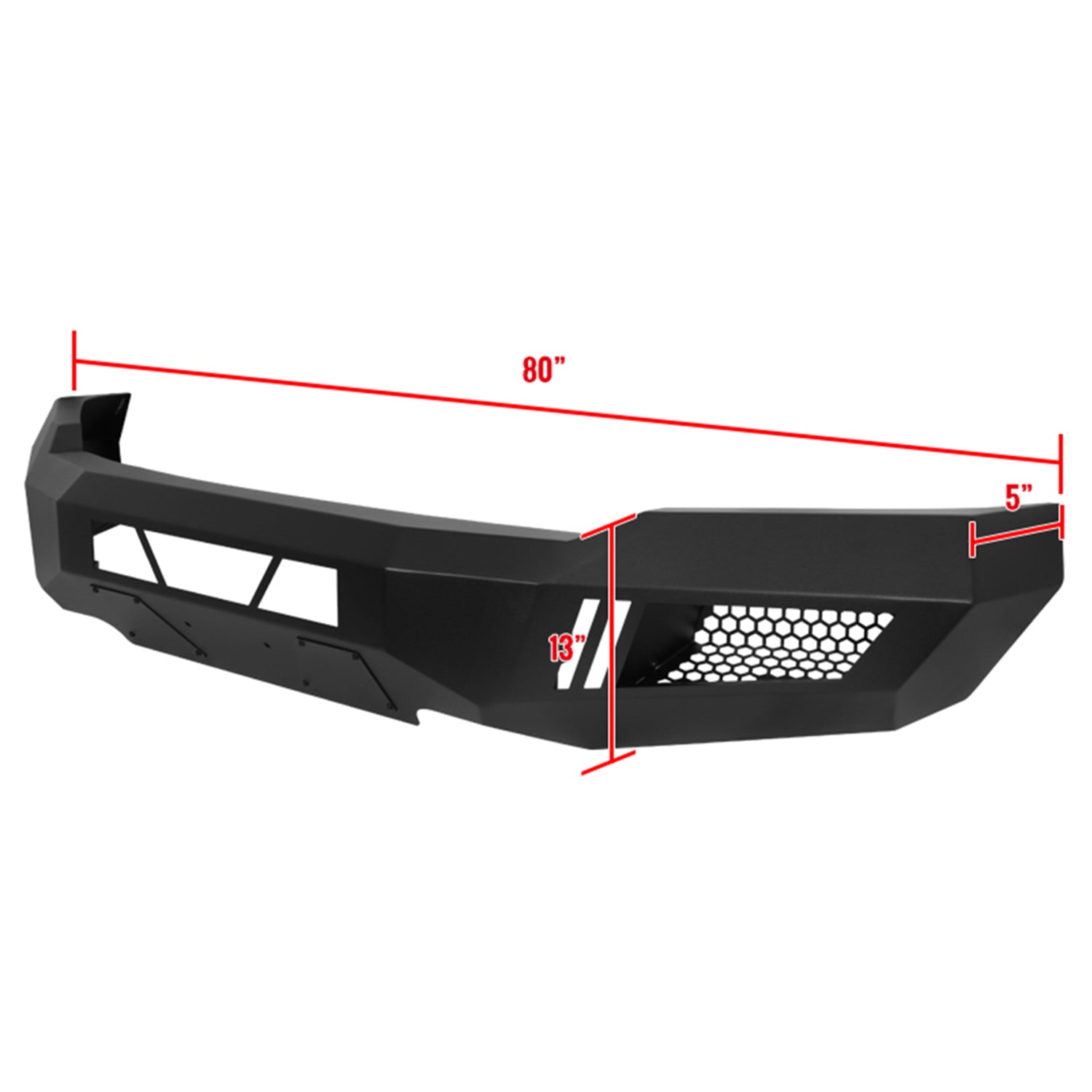 2018-2020 Ford F-150 Black Heavy Duty Steel Front Bumper & LED Light Ports