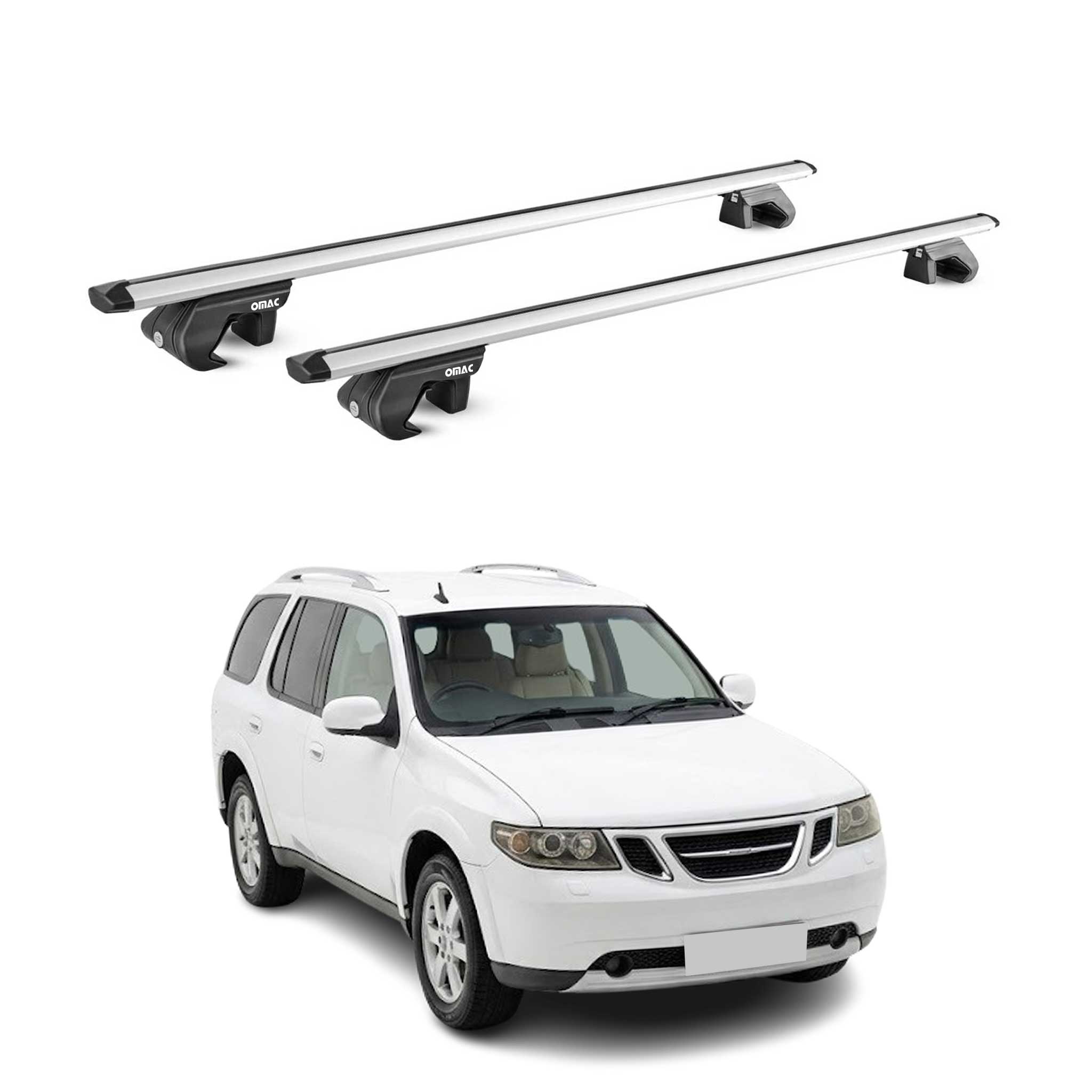 Roof Rack Cross Bars Luggage Carrier for Saab 9‑7X 2005-2009 Alu Grey 2Pcs