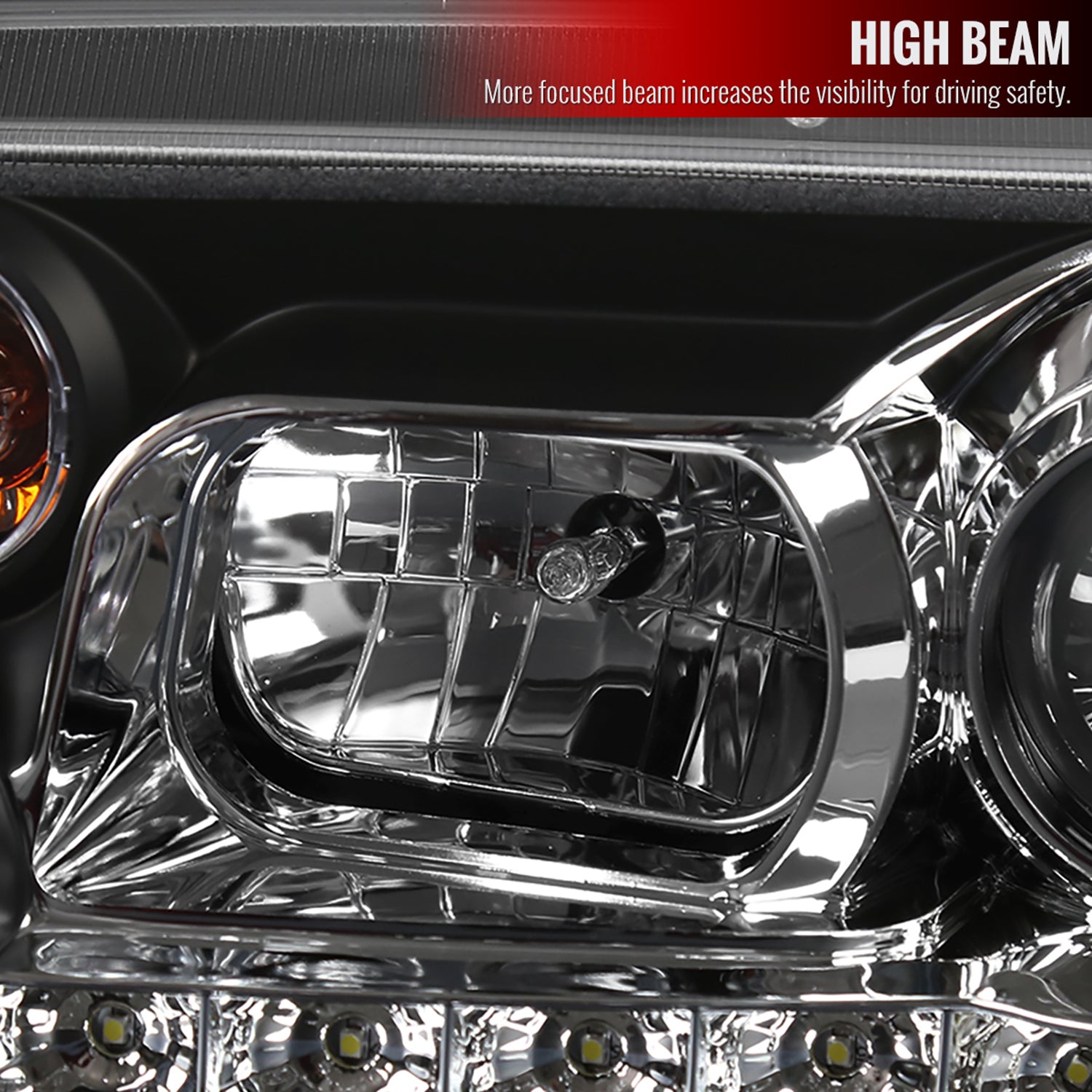 1999-2004 VW Jetta/Bora Projector Headlights R8 LED Light Strip Matt Black