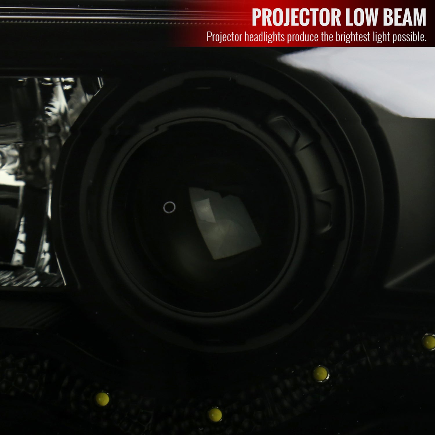 1999-2004 Ford F-250/350/450/550/Excursion Projector Headlights SMD LED Black